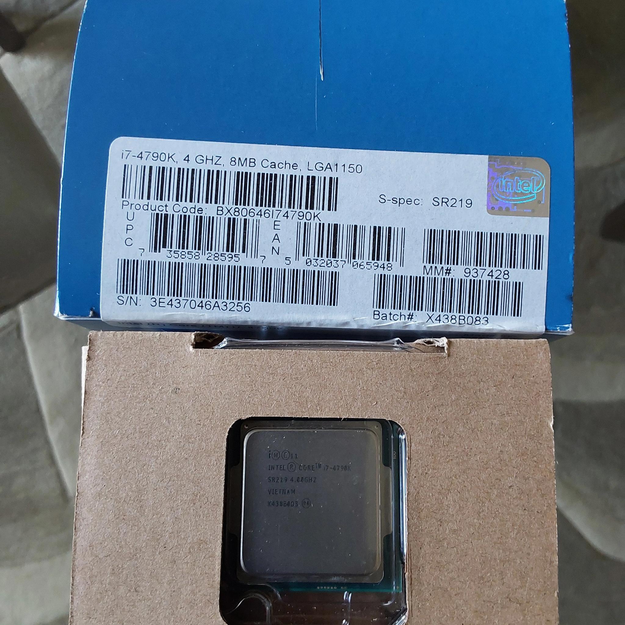 Intel i7 4790k 4.0GHz CPU IN ORIGINAL RETAIL BOX