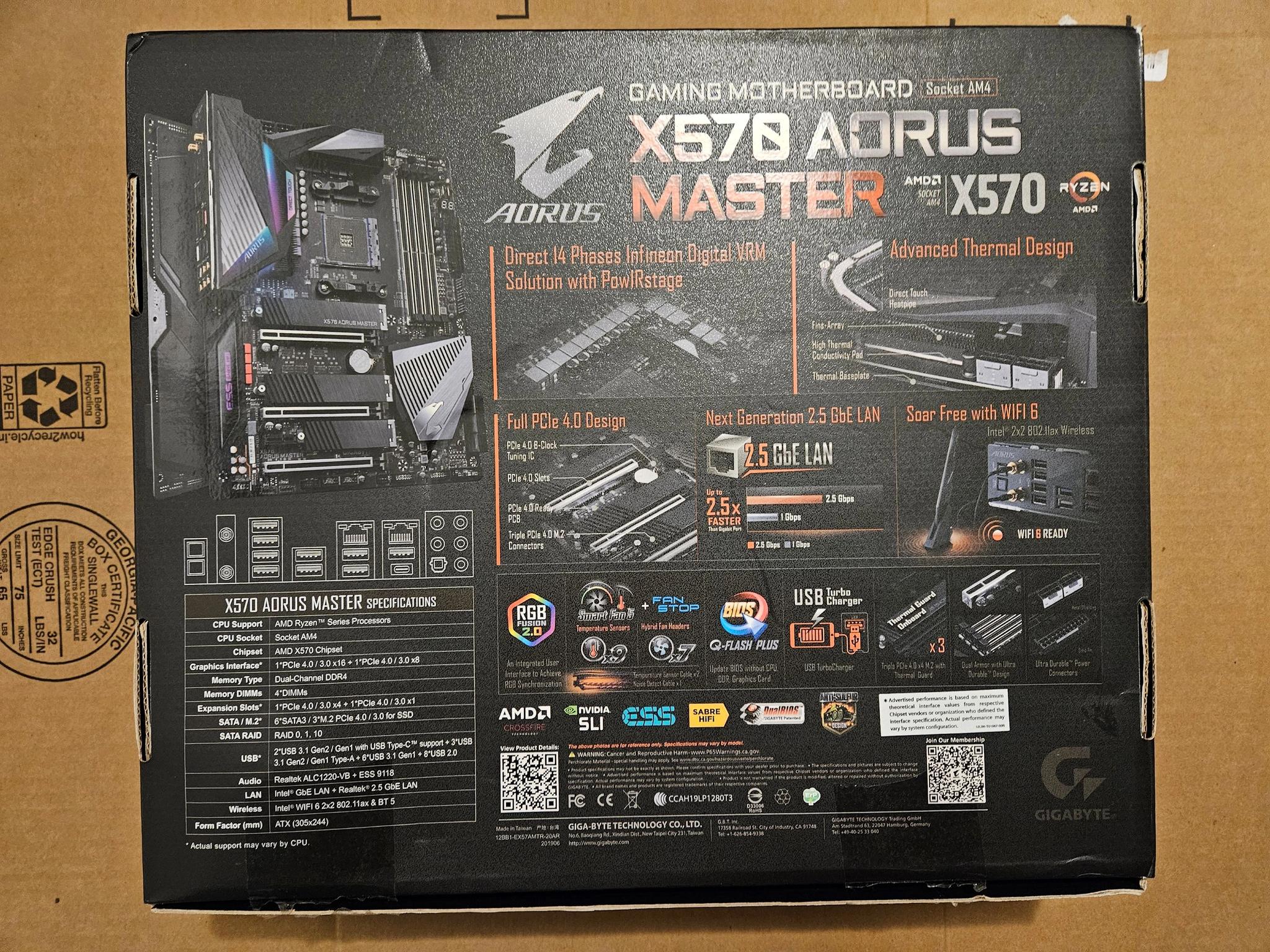 Gigabyte Aorus X570 Master - Socket AM4 - WiFi -USED