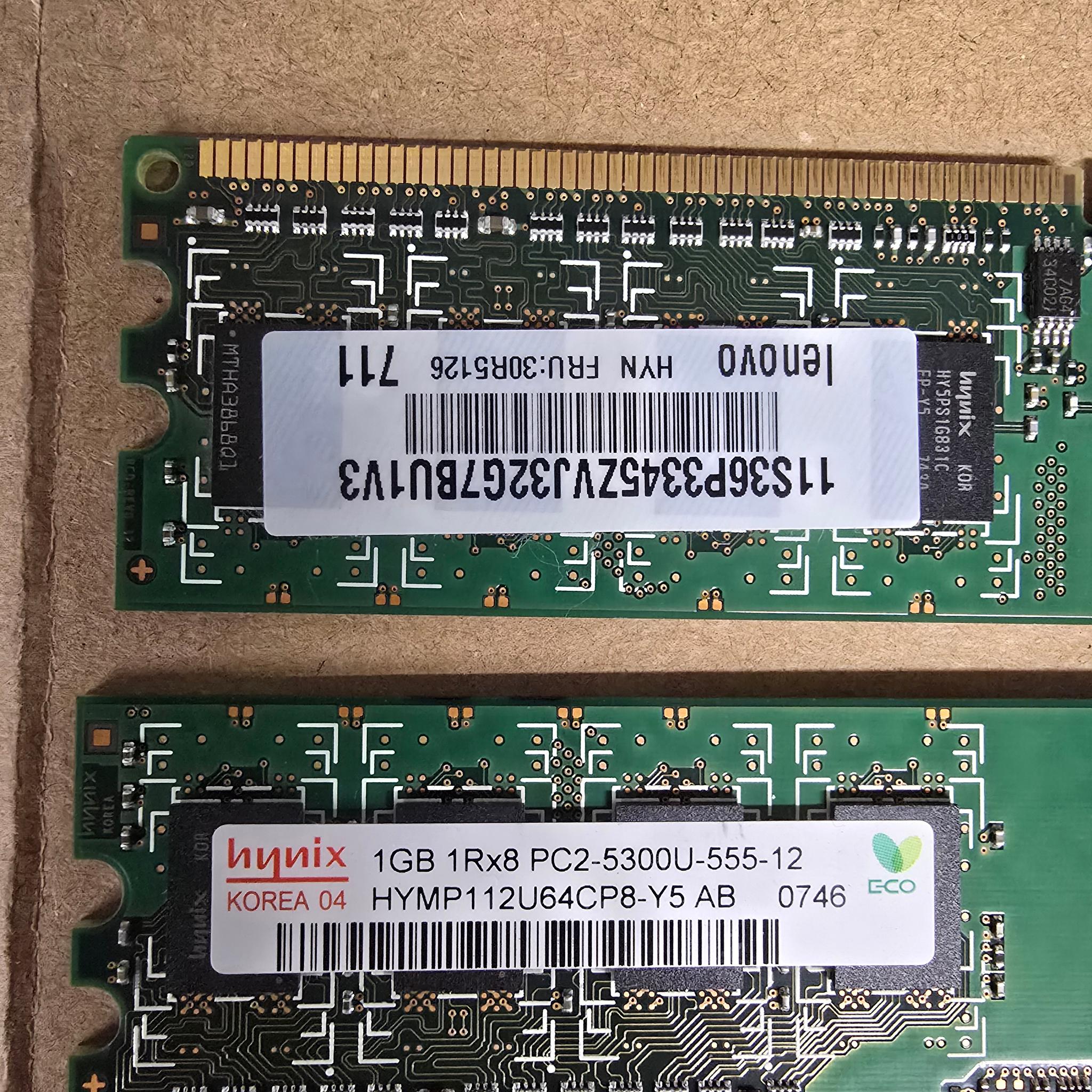 Hynix HYMP112U64CP8-Y5 AB-C PC2-5300 667MHZ 1GB x 2 DDR2 Memory 1Rx8 1GBx2 = 2GB