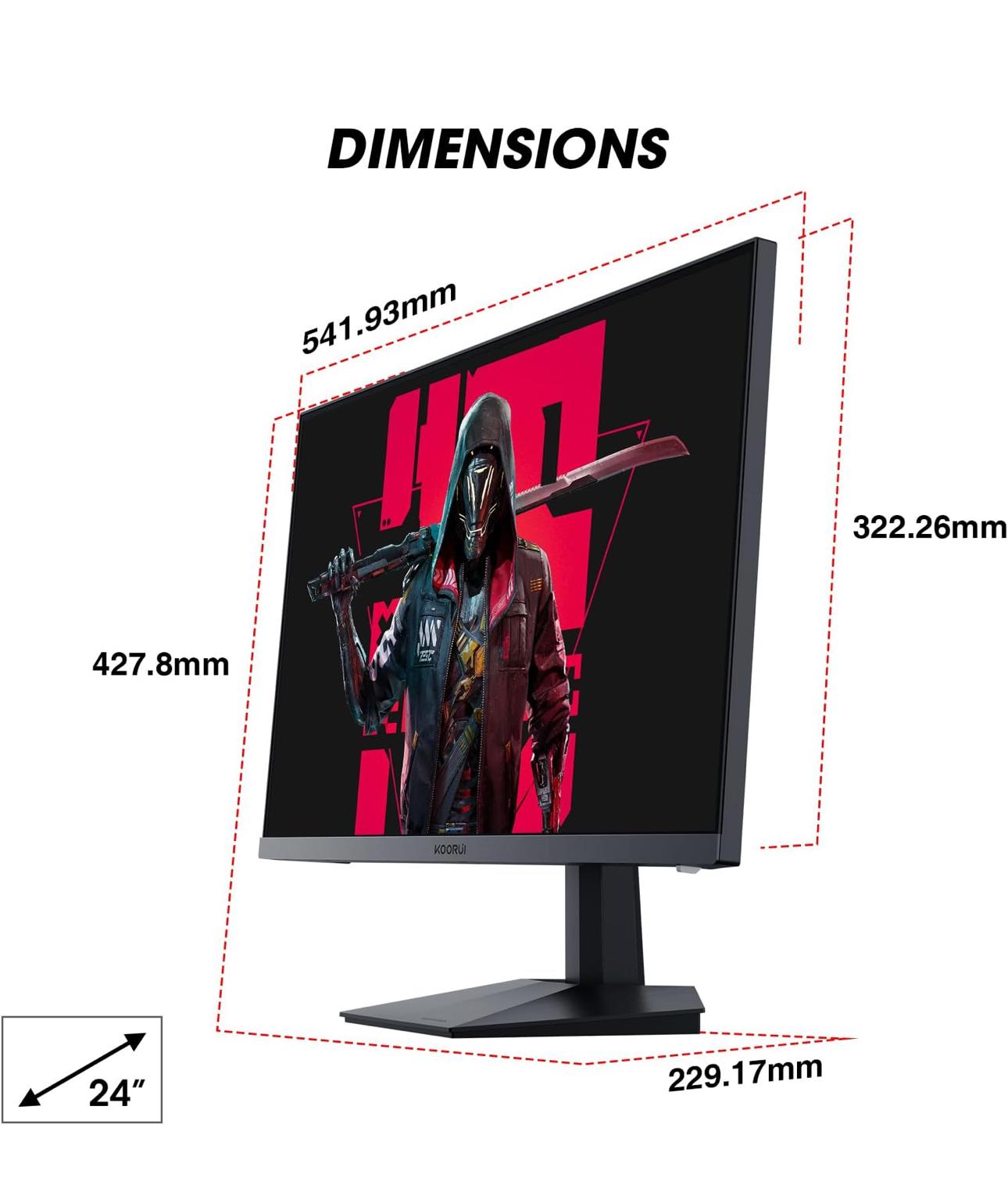 KOORUI Gaming Monitor, 24" IPS Monitor, 165Hz FHD Computer Monitor,Adaptive Sync