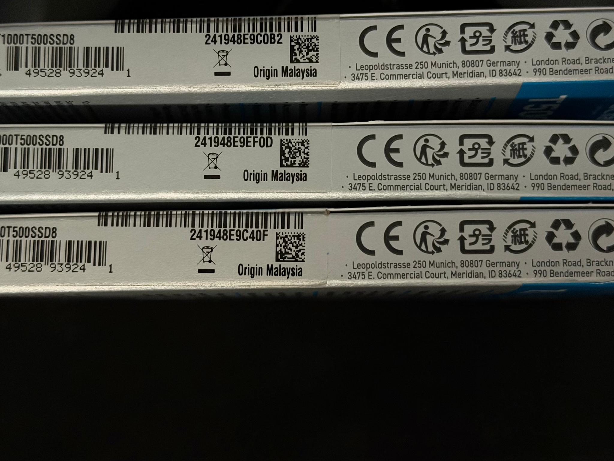 Crucial  T500 1TB PCIe Gen4 NVMe SSD