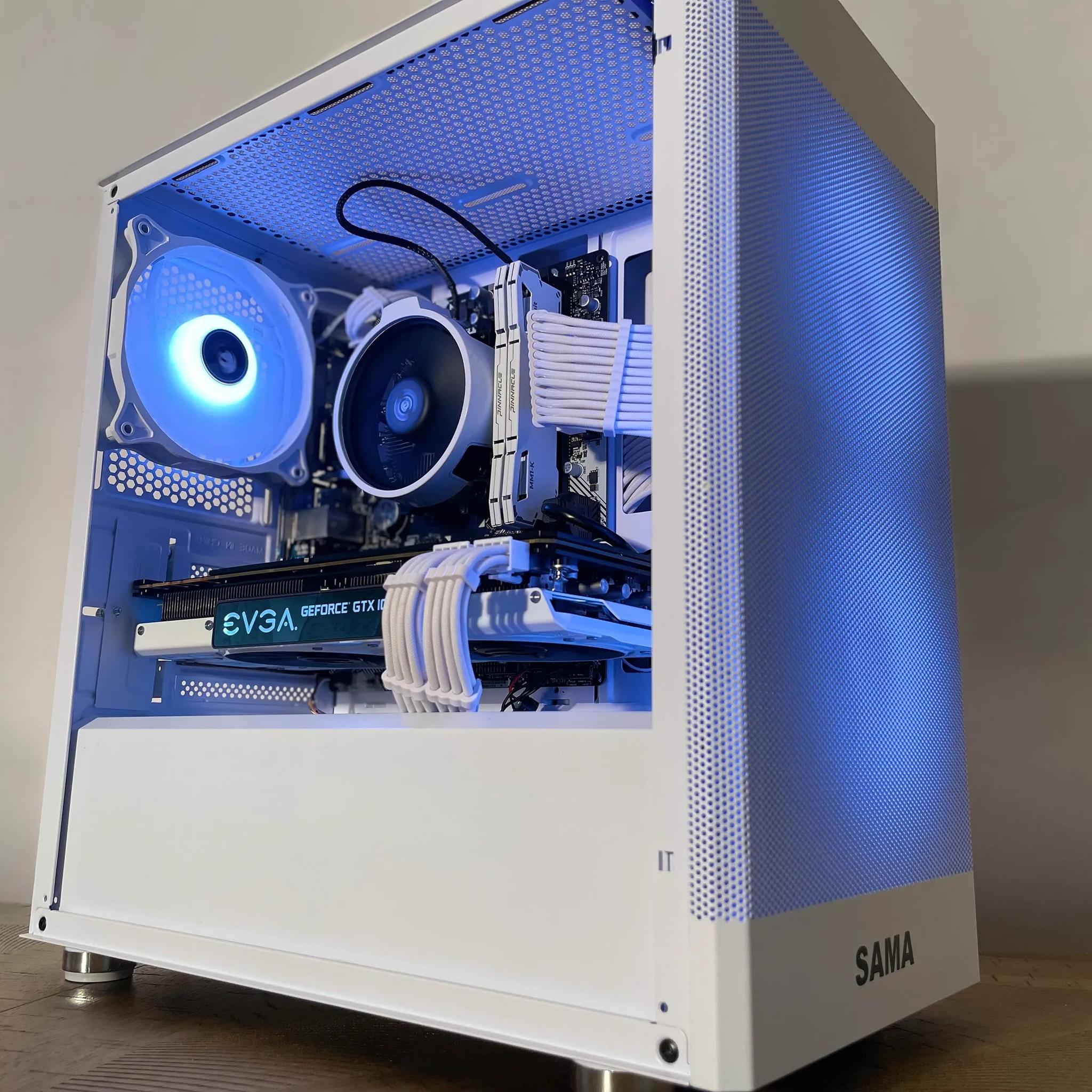 White RGB Gaming PC | Ryzen 5 3600 | GTX 1070 | 16GB DDR4 | 480GB SSD | Windows 11