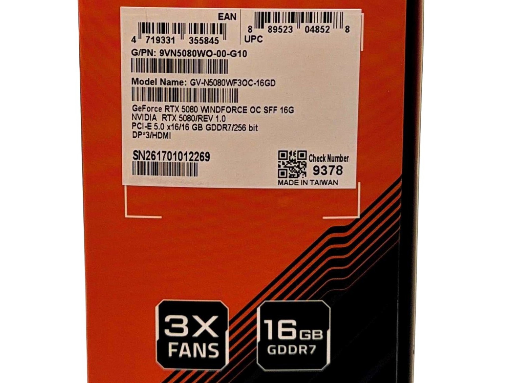 NEW GIGABYTE GeForce RTX 5080 WINDFORCE OC SFF 16GB