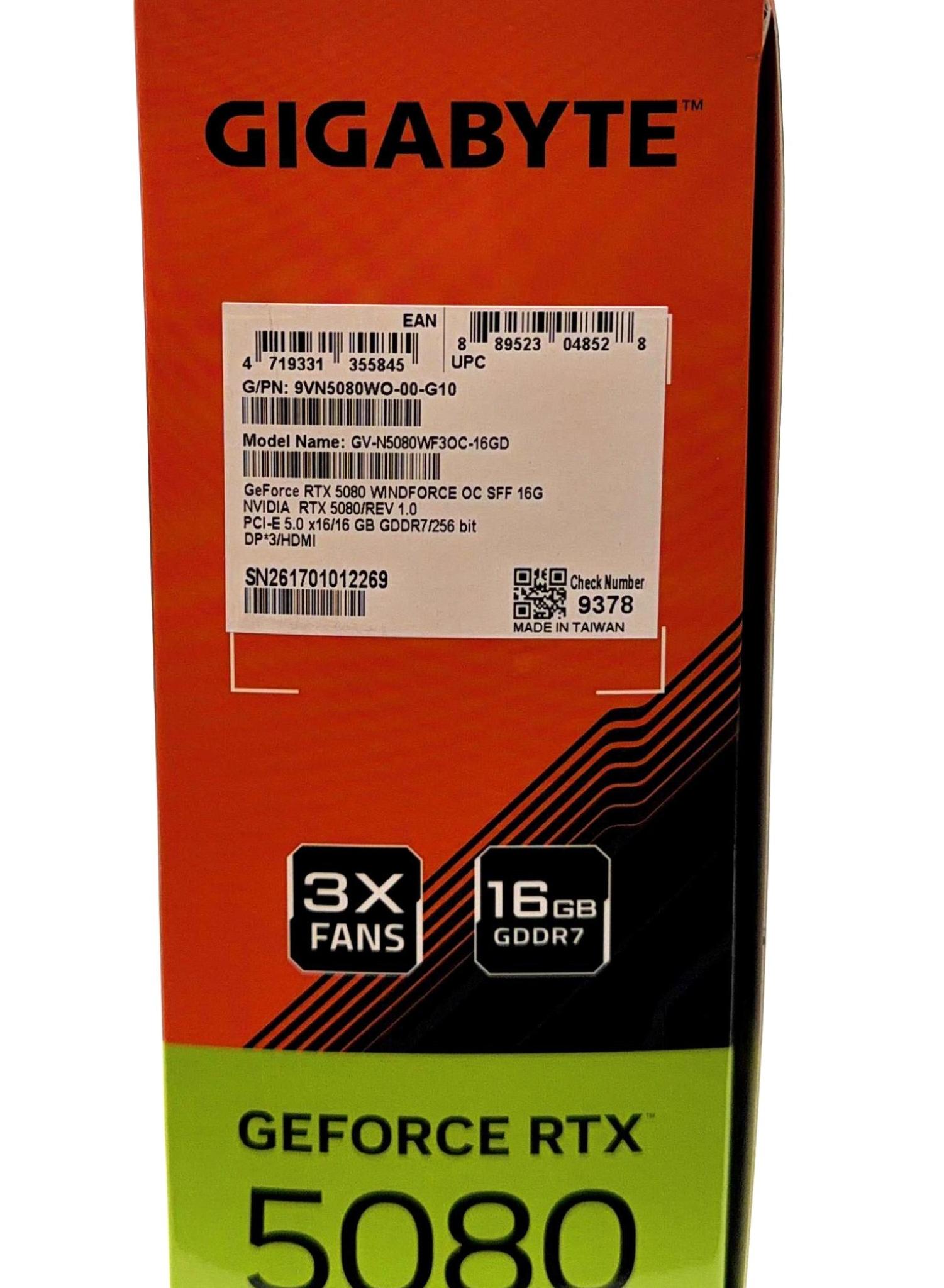 NEW GIGABYTE GeForce RTX 5080 WINDFORCE OC SFF 16GB