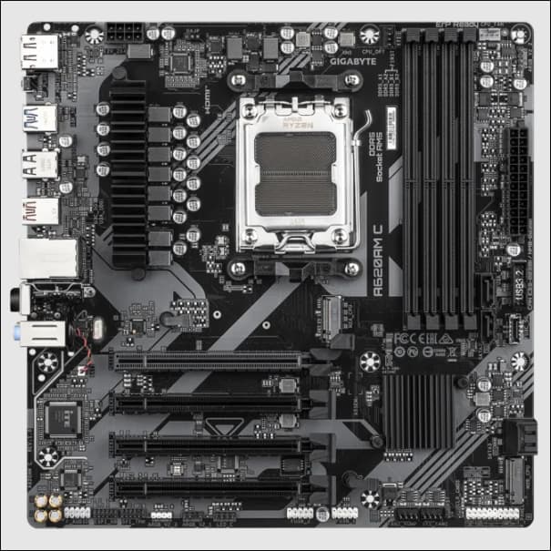 Gigabyte A620AM C AMD AMD5 MicroATX DDR5 Desktop Motherboard
