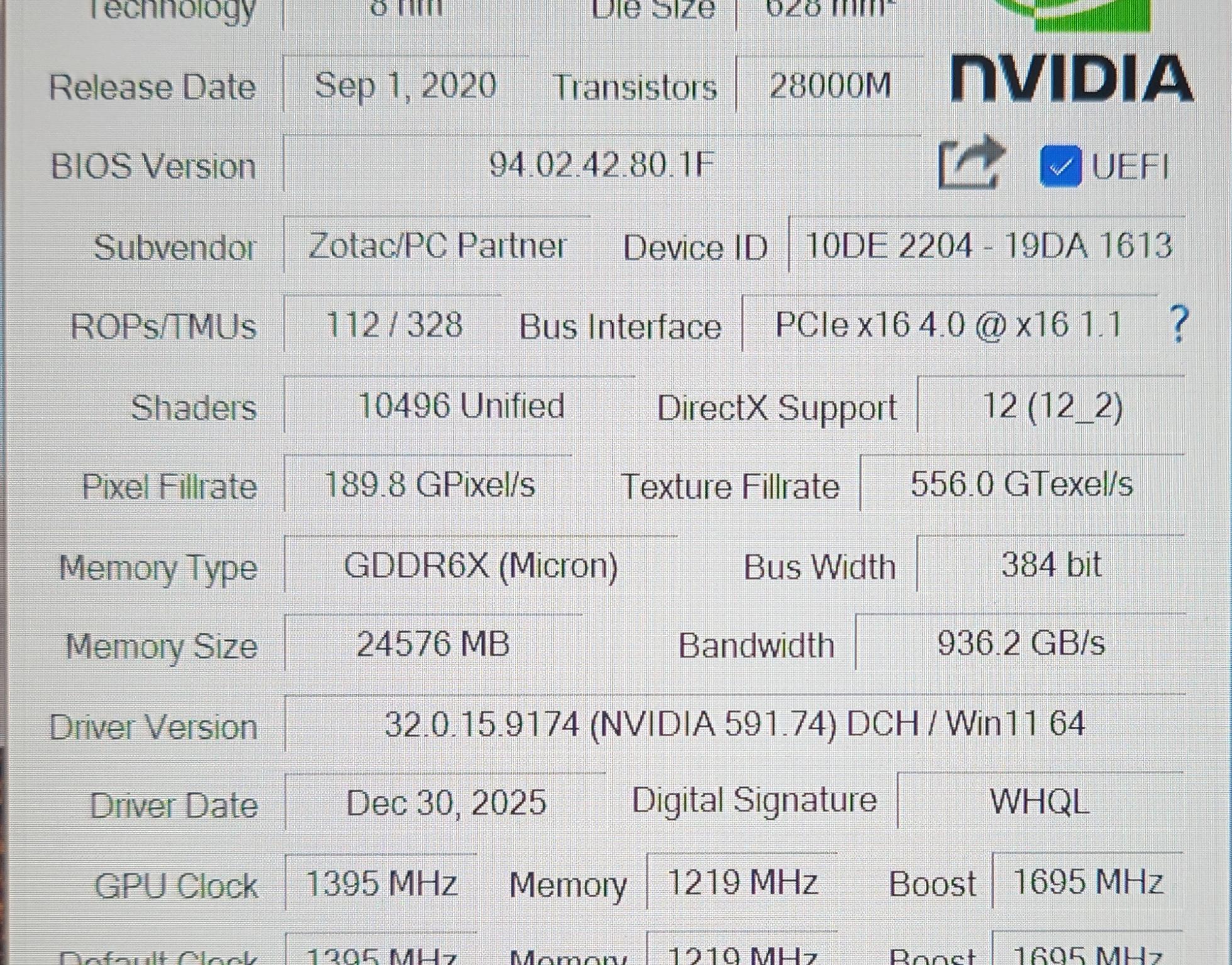ZOTAC RTX 3090 TRINITY 24GB GDDR6X