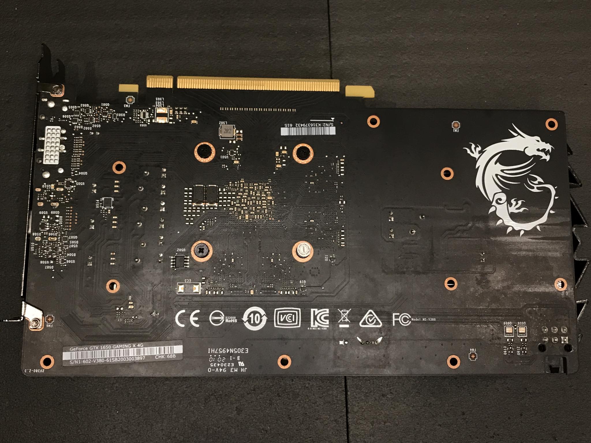 Used MSI GeForce GTX 1650 4 GB *NO BOX*
