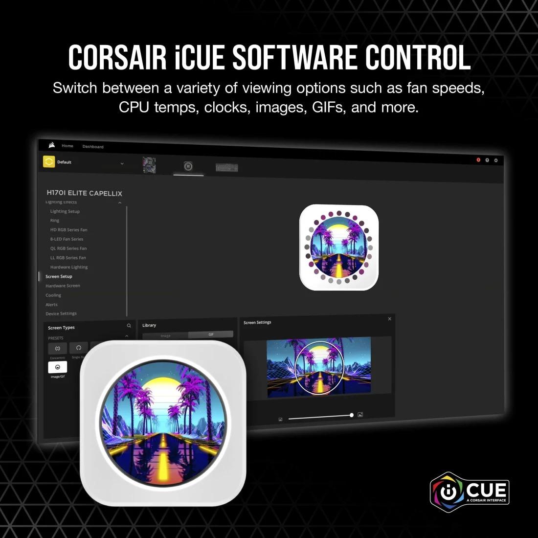 (SALE! 🔥) Corsair iCUE H150i Elite Capellix AIO w/QL120 Fans & LCD Upgrade (White)