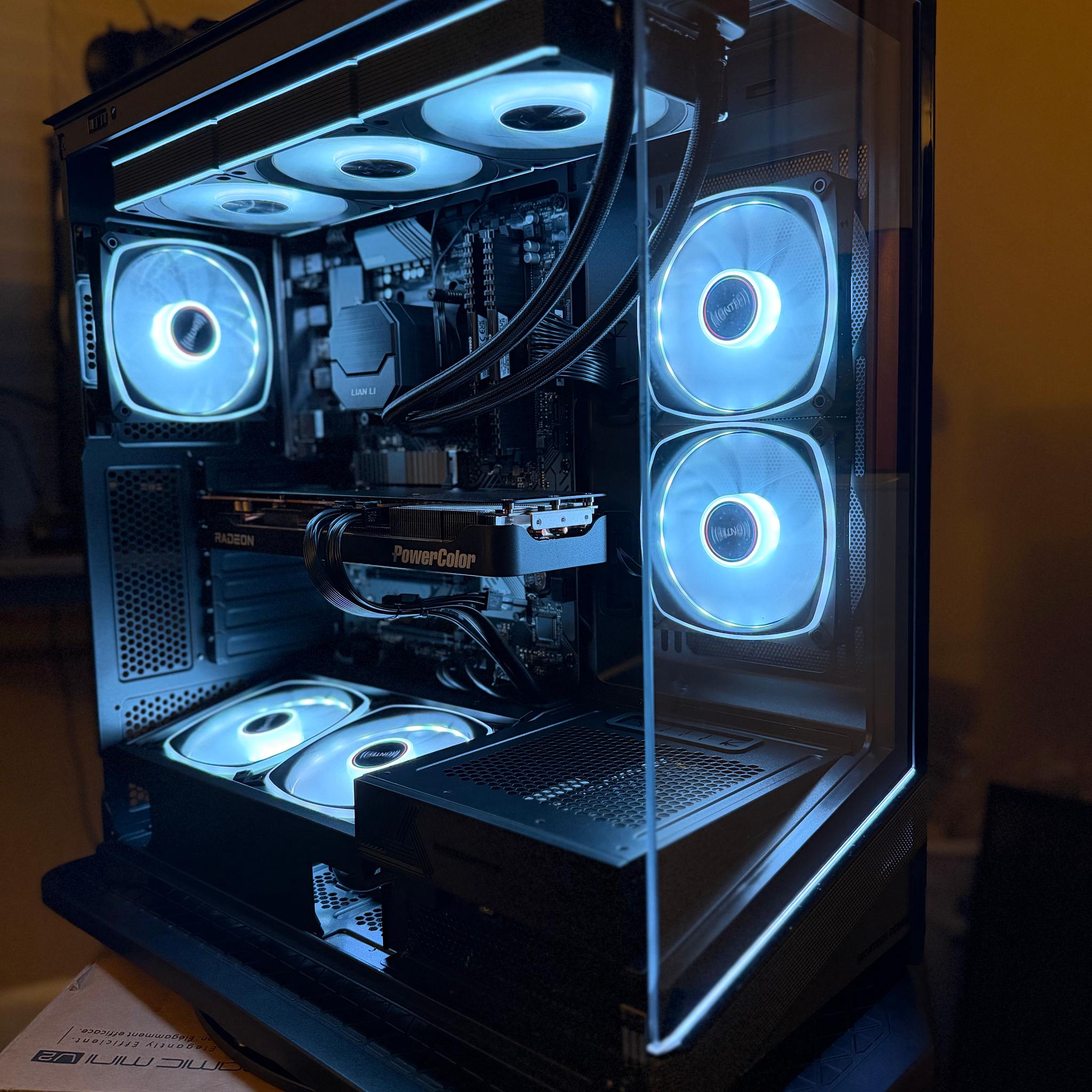 ❄️ GLACIER | RX 9070 GRE 12GB • Ryzen 7 5800X • 32GB • WiFi 6 • 360mm AIO