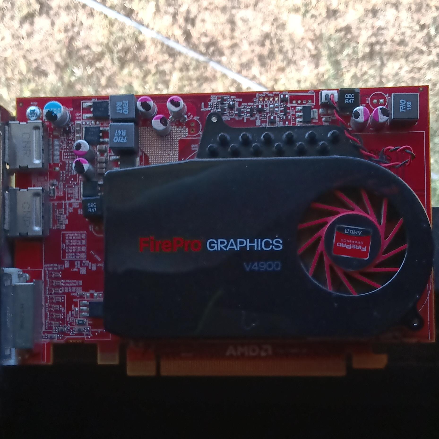 AMD FirePro V4900 GPU PCI Express x16 DisplayPort DVI Fan Heatsink