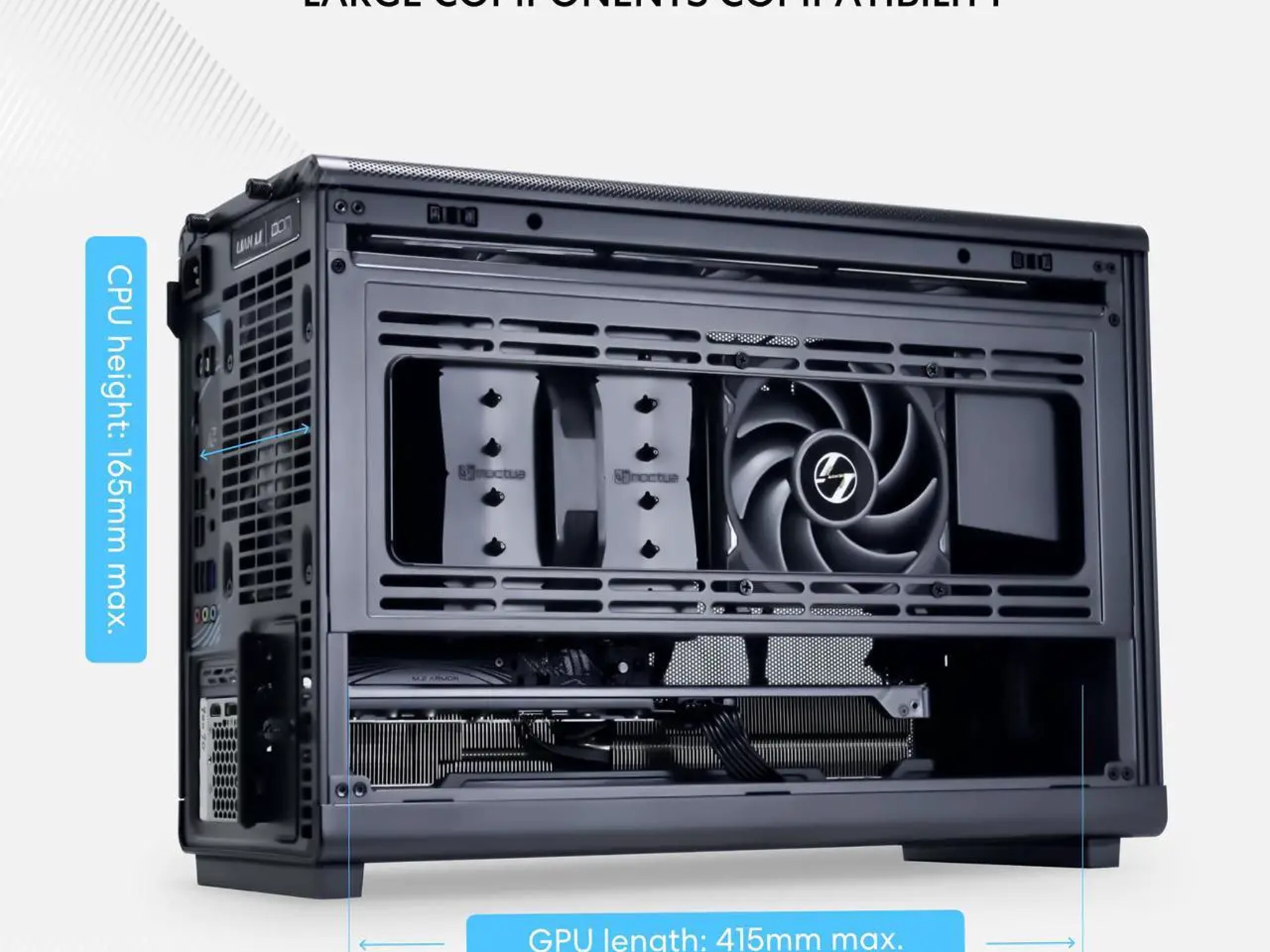 Lian Li A3-mATX Wood Edition Micro ATX Case Supports 360mm AIO Cooler & 415mm GPU | Black