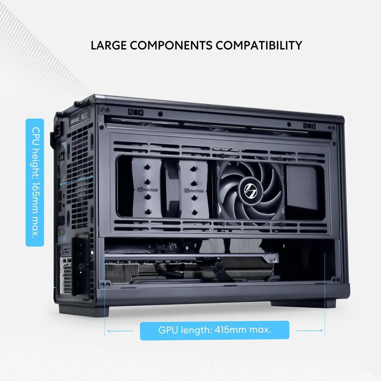 Lian Li A3-mATX Wood Edition Micro ATX Case Supports 360mm AIO Cooler & 415mm GPU | Black