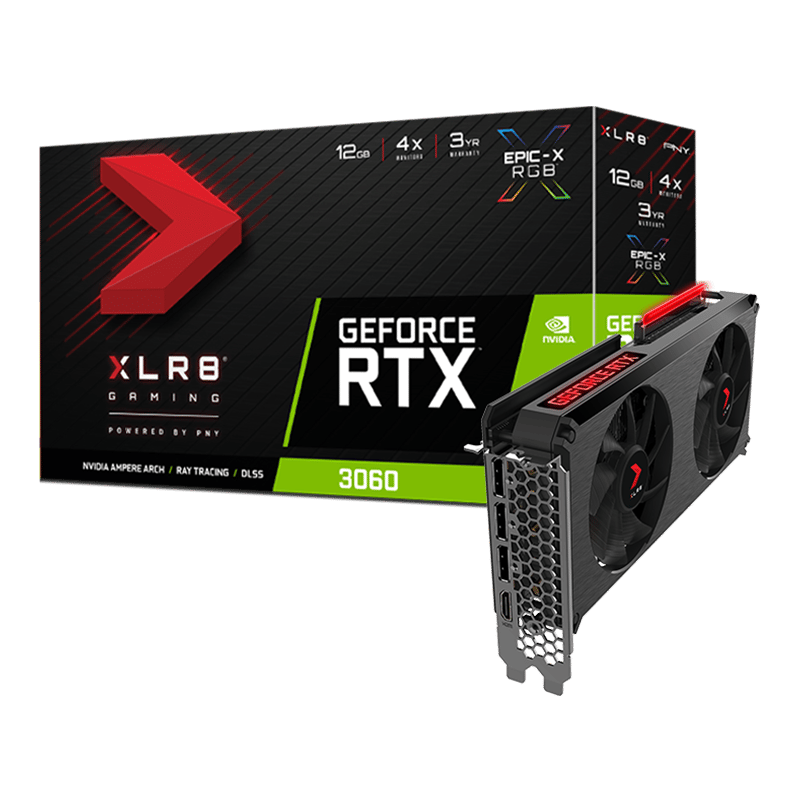 PNY GeForce RTX 3060 12GB XLR8 Gaming REVEL EPIC-X RGB Dual Fan Graphics Card VCG306012DFXPPB
