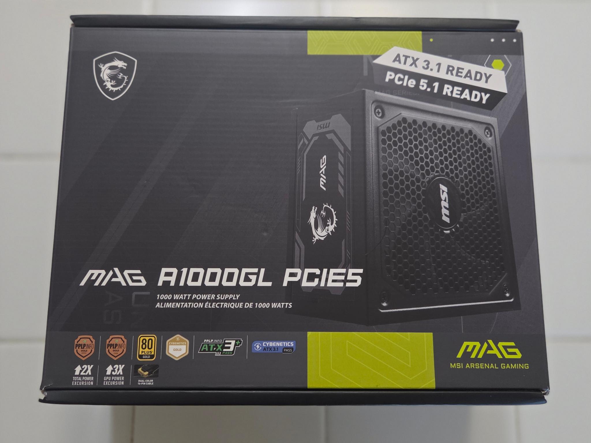 "Open Box" MSI MAG A1000GL PCIE5 1000W 80+ Gold PSU (Complete w/ Box & Receipt)