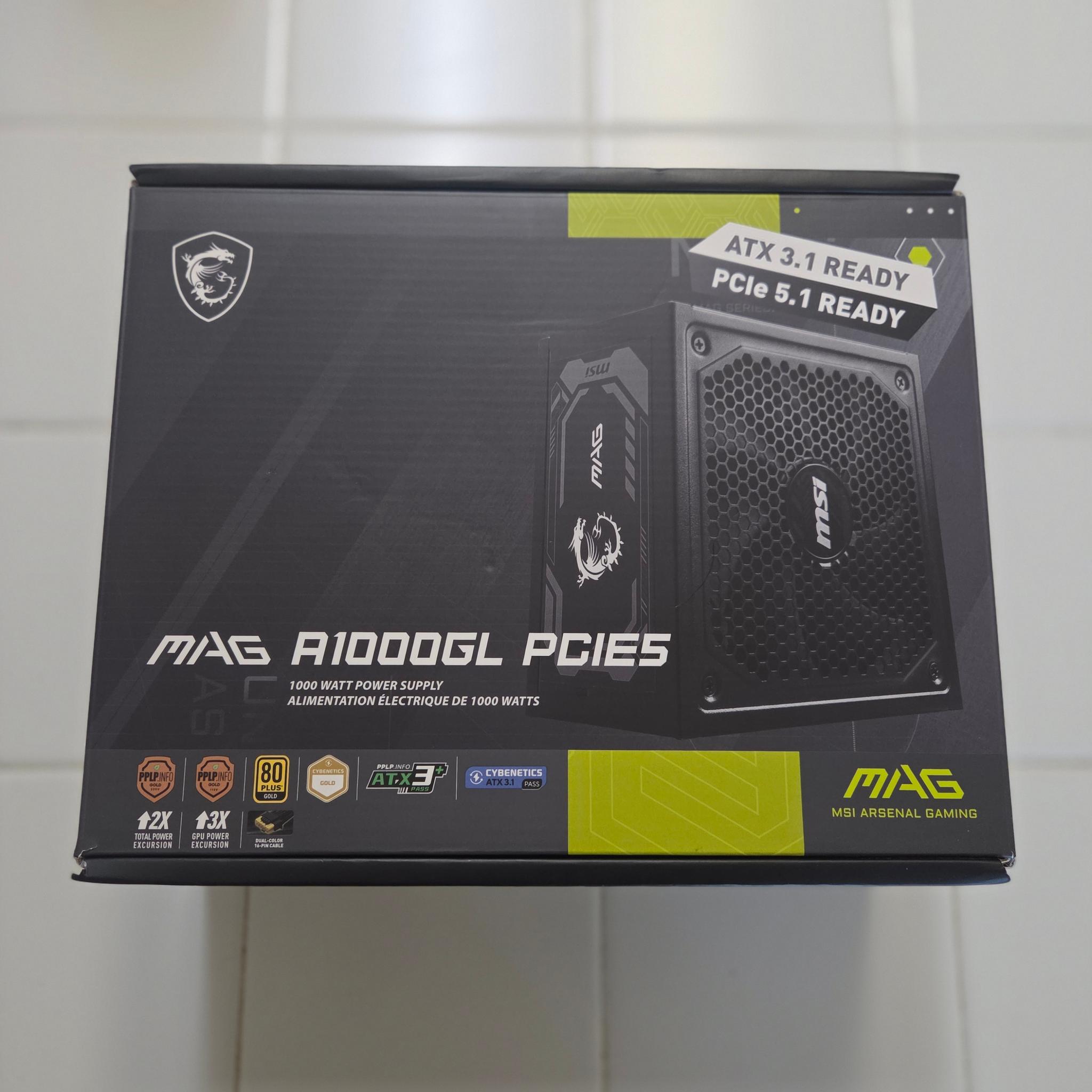 "Open Box" MSI MAG A1000GL PCIE5 1000W 80+ Gold PSU (Complete w/ Box & Receipt)