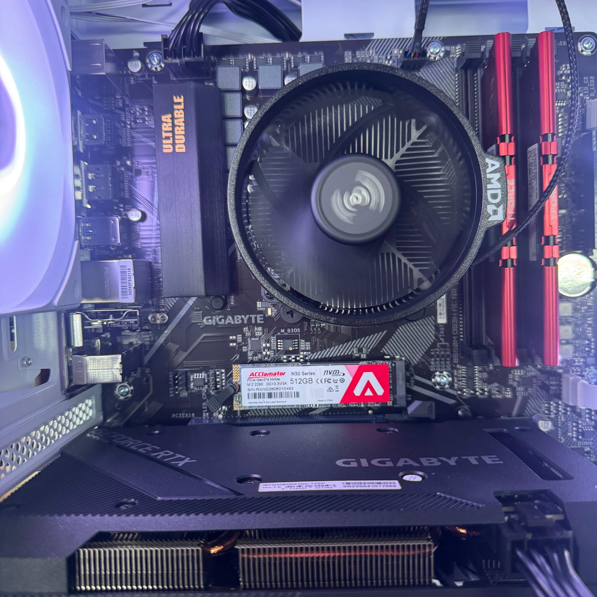 🎮 All-White RGB Gaming PC | RTX 3060 | Ryzen 5 5500 | 16GB | 512GB SSD