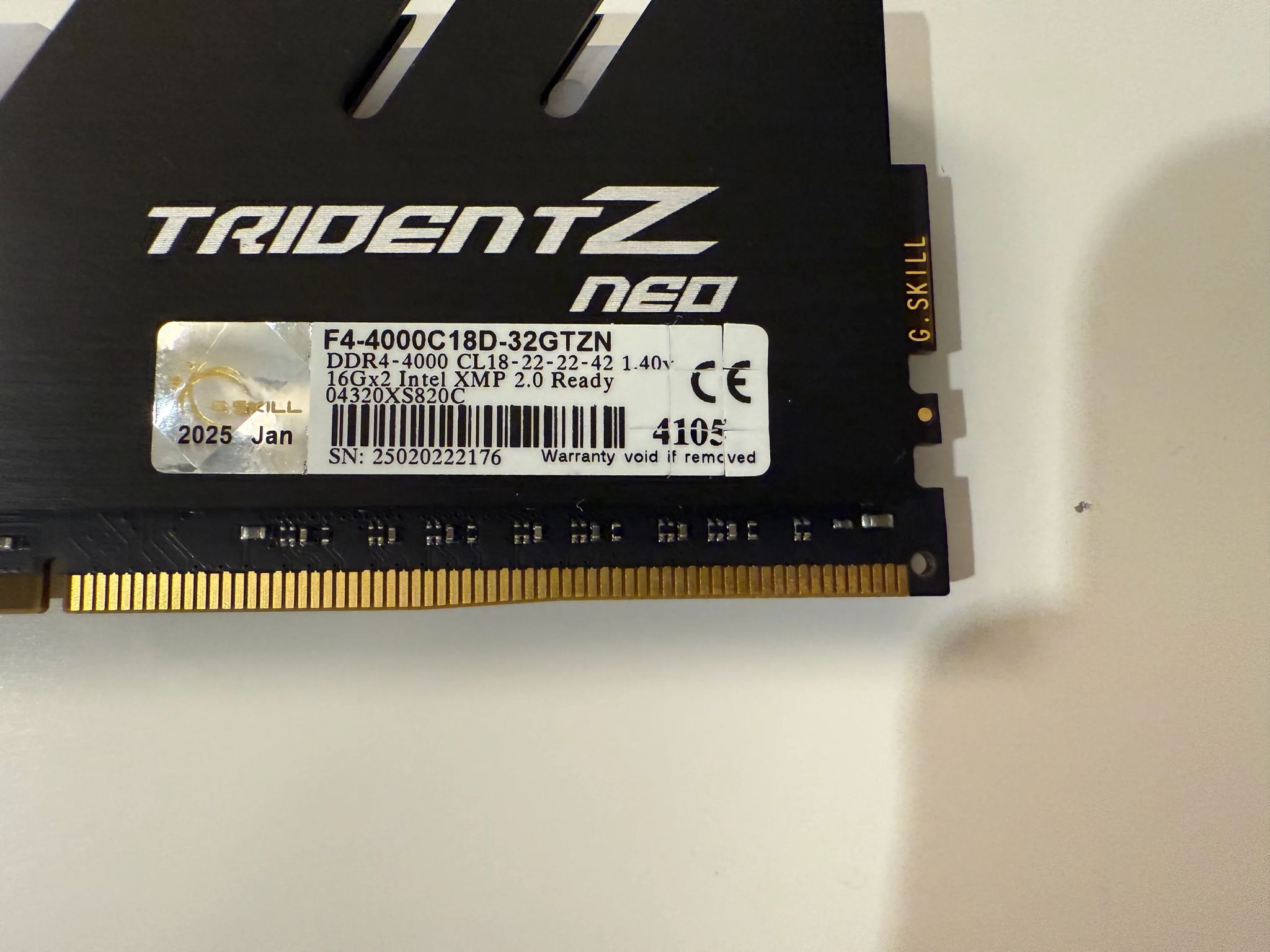 32GB 4000MT/s DDR4 | Trident Z Neo RGB | 2x16gb | 4000MT/s CL18 XMP