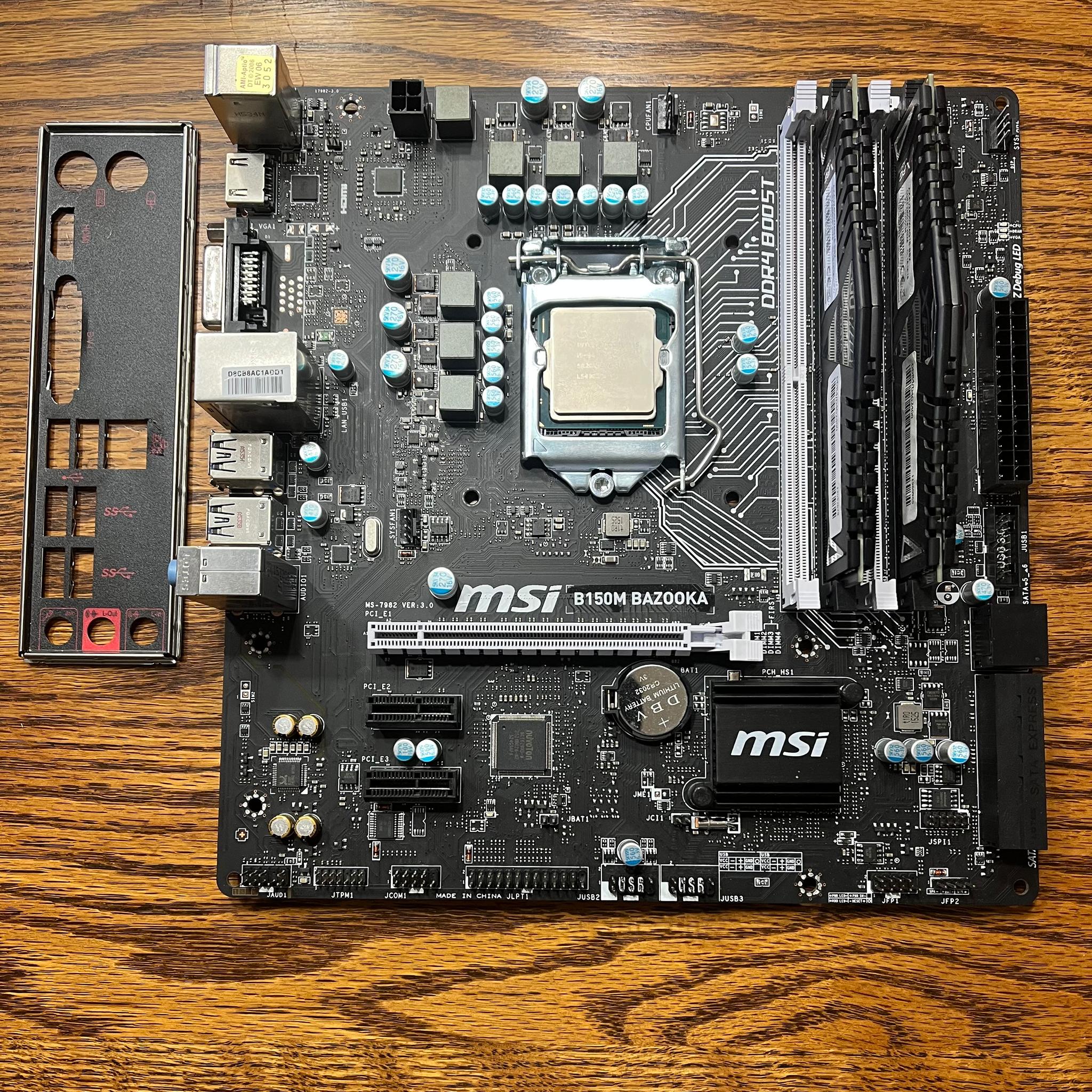 MSI B150M Bazooka (MATX) | I5-6400 | 8GB RAM | Updated BIOS | Perfect for Beginner Budget PC Build