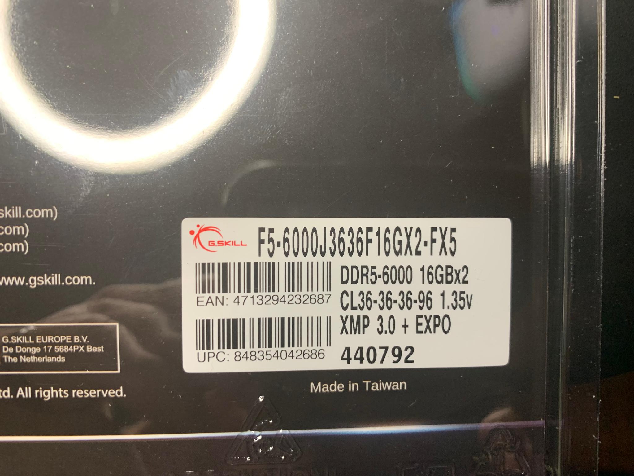 G.Skill Flare X5 32GB (16GB x 2) 6000MT/s CL36 DDR5 RAM Memory