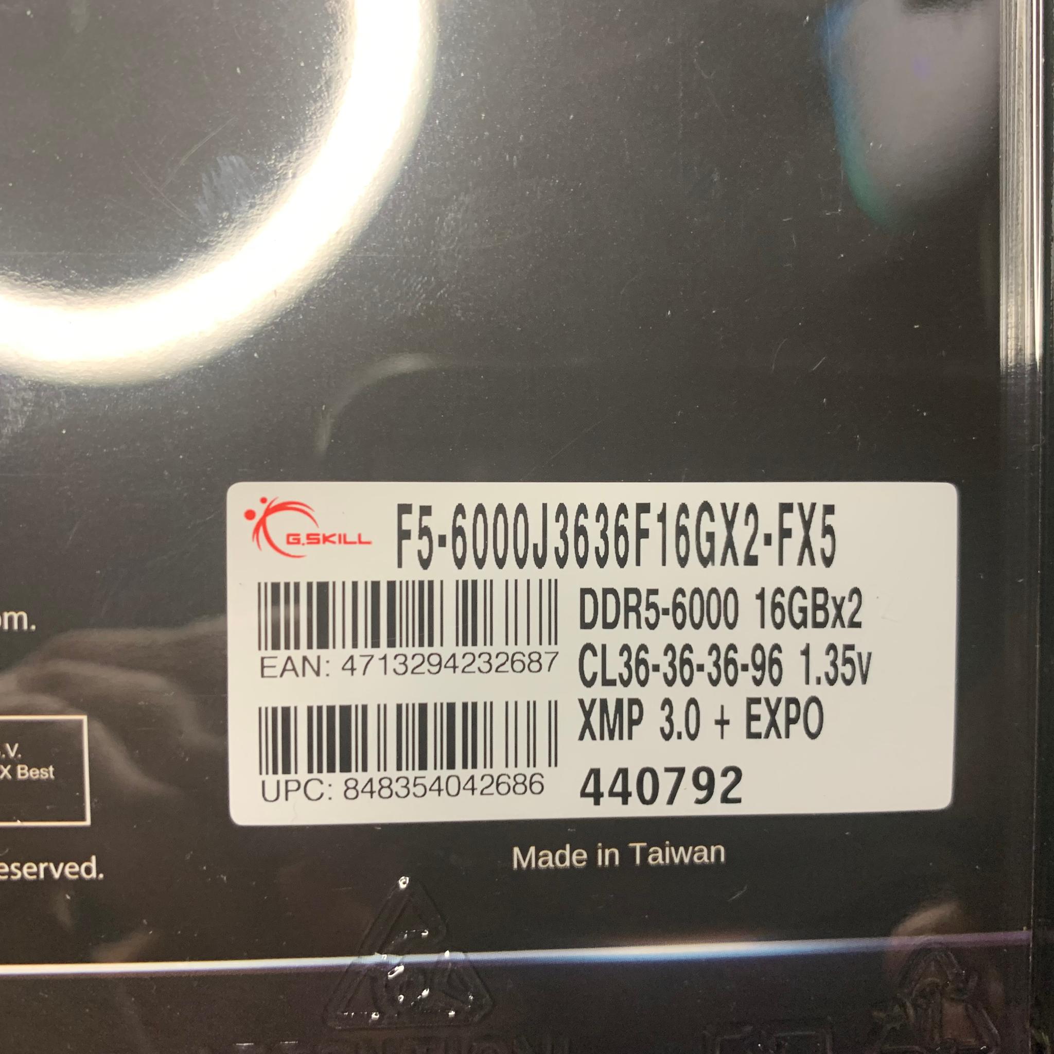 G.Skill Flare X5 32GB (16GB x 2) 6000MT/s CL36 DDR5 RAM Memory