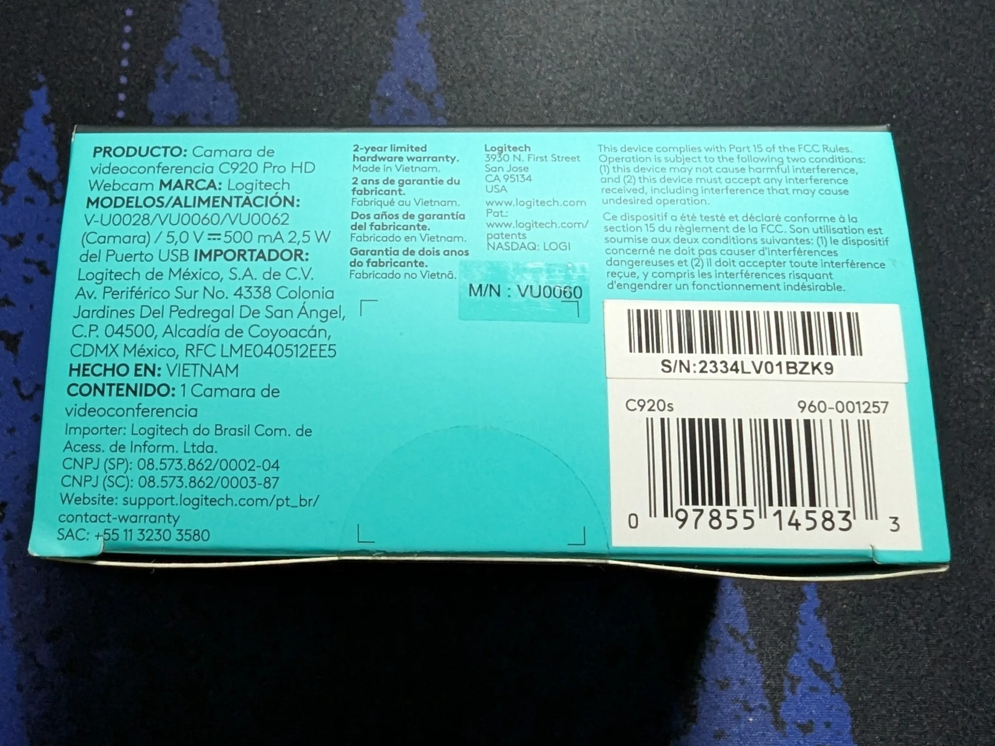 Logitech C920s Pro HD Webcam