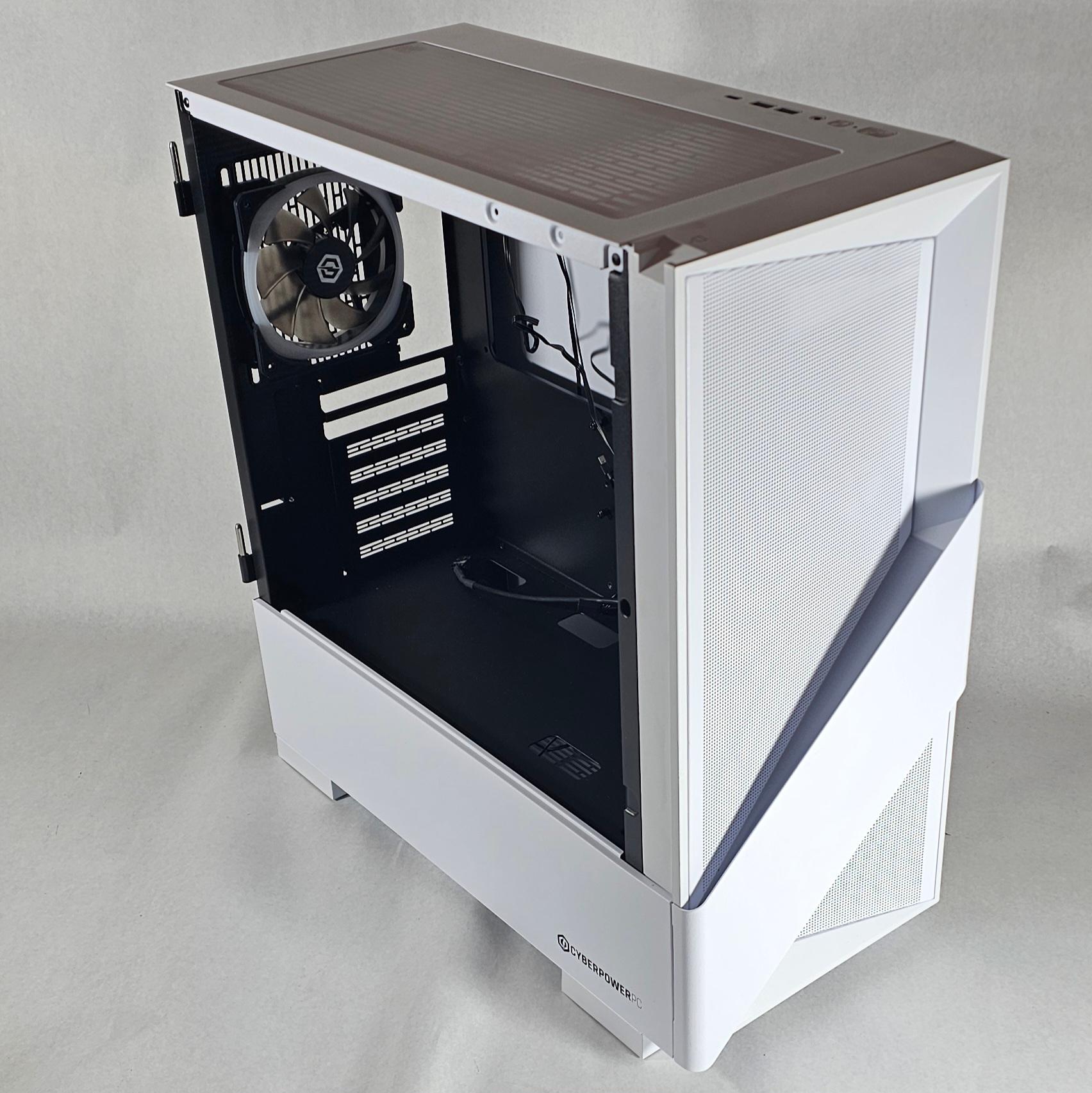 White CyberPower RGB PC Case w\ 4 RGB Fans