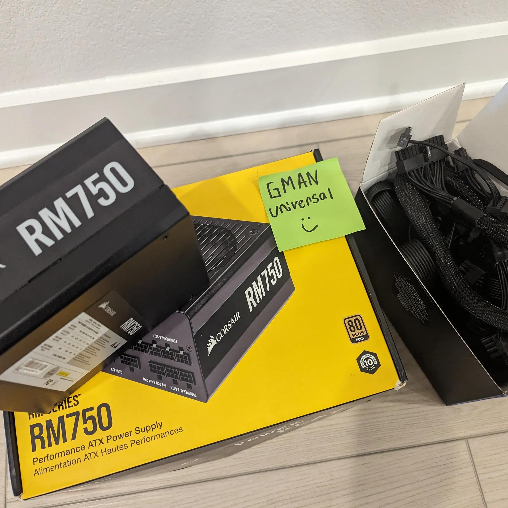 Corsair RM Series, RM750, 750 Watt, 80+ Gold Certified, Fully Modular Power Supply