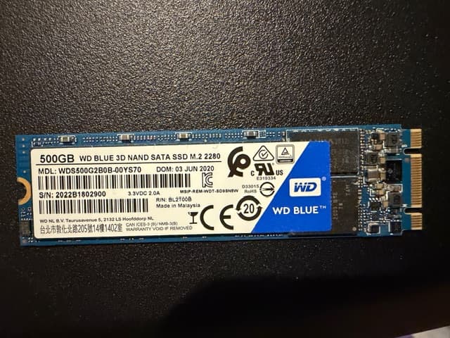 Western Digital Blue 500 GB SSD SATA M.2 2280