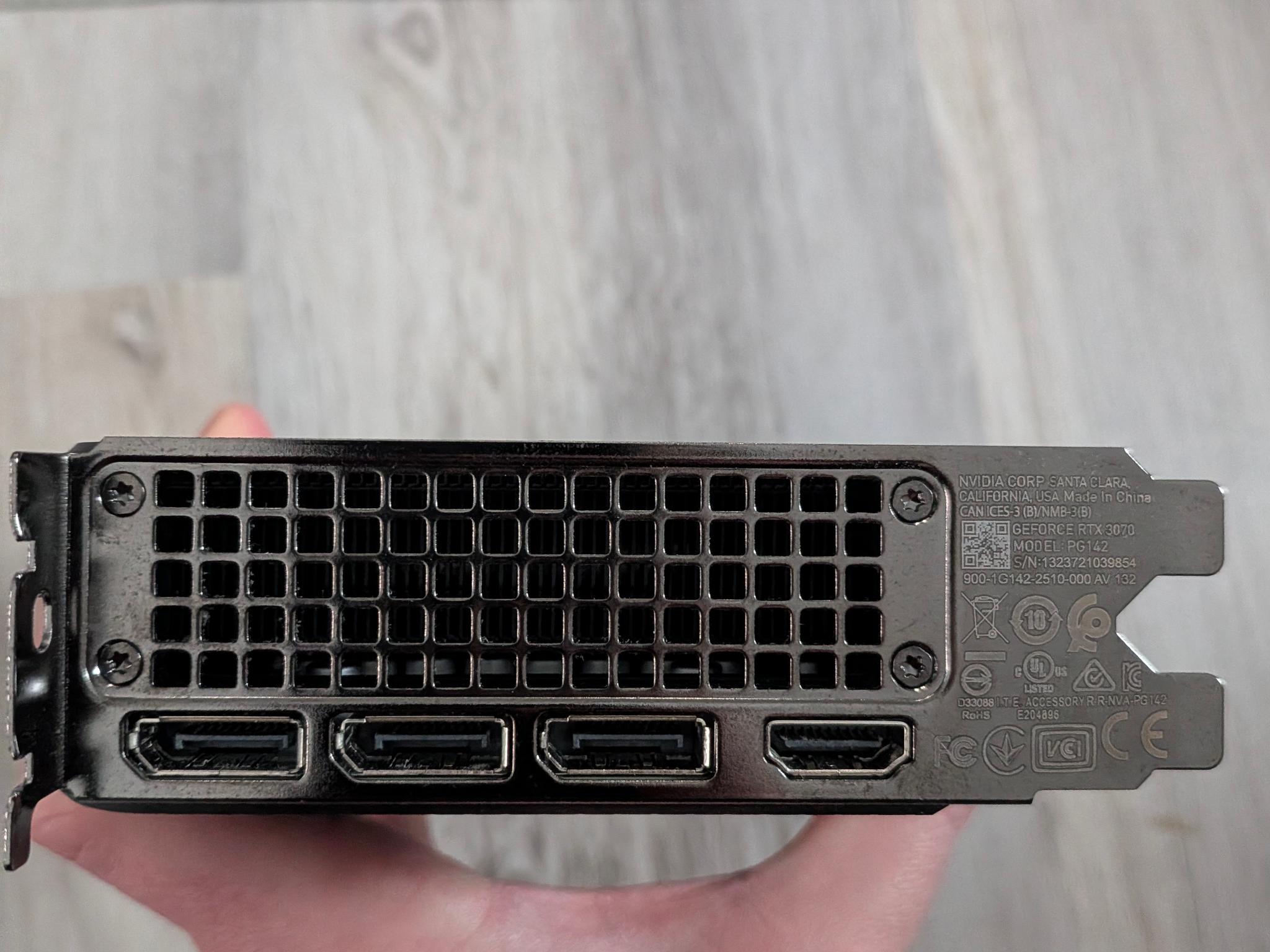 NVIDIA GeForce RTX 3070 Founders Edition w/box and 12 pin power