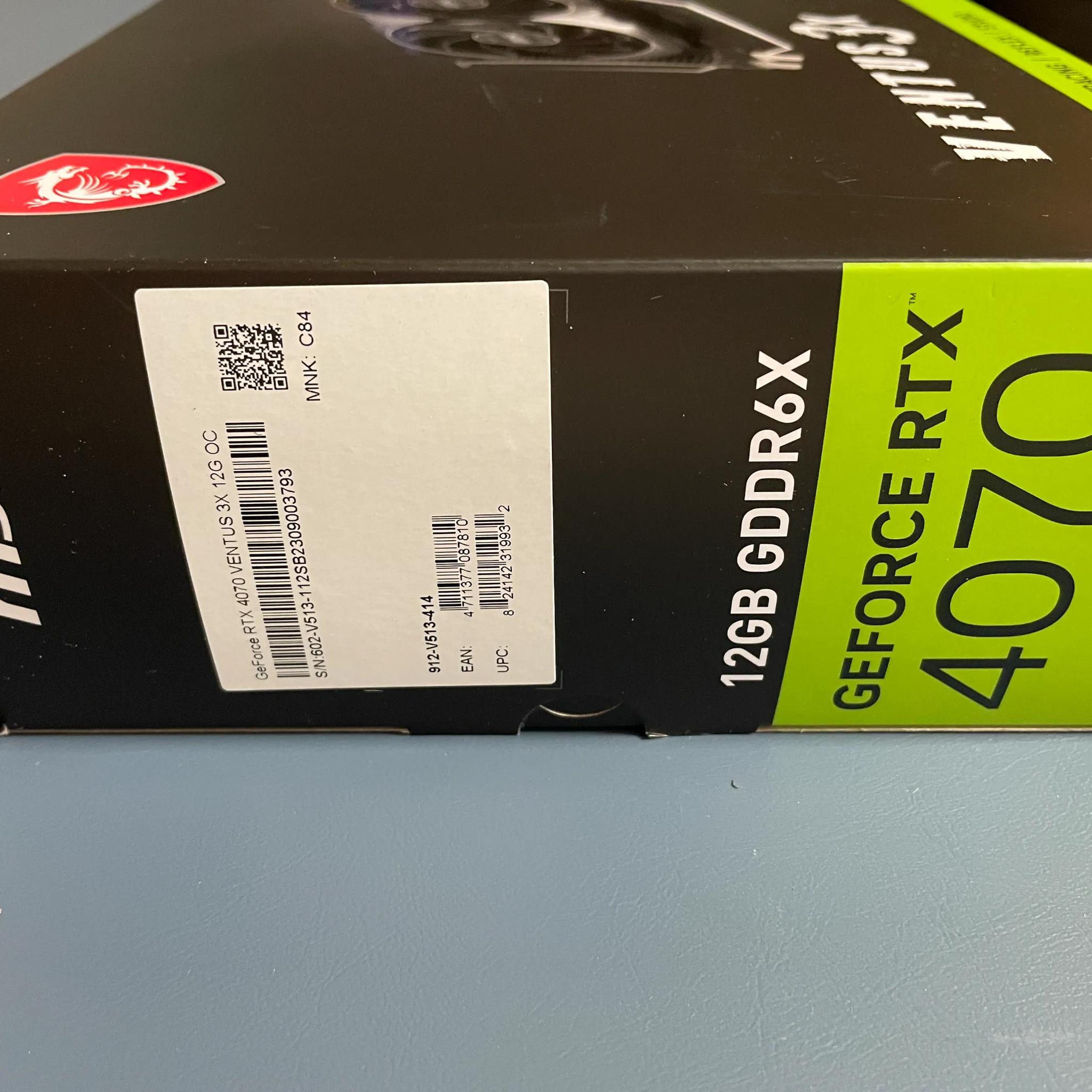 LIKE NEW! MSI RTX 4070 VENTUS 3X 12G OC