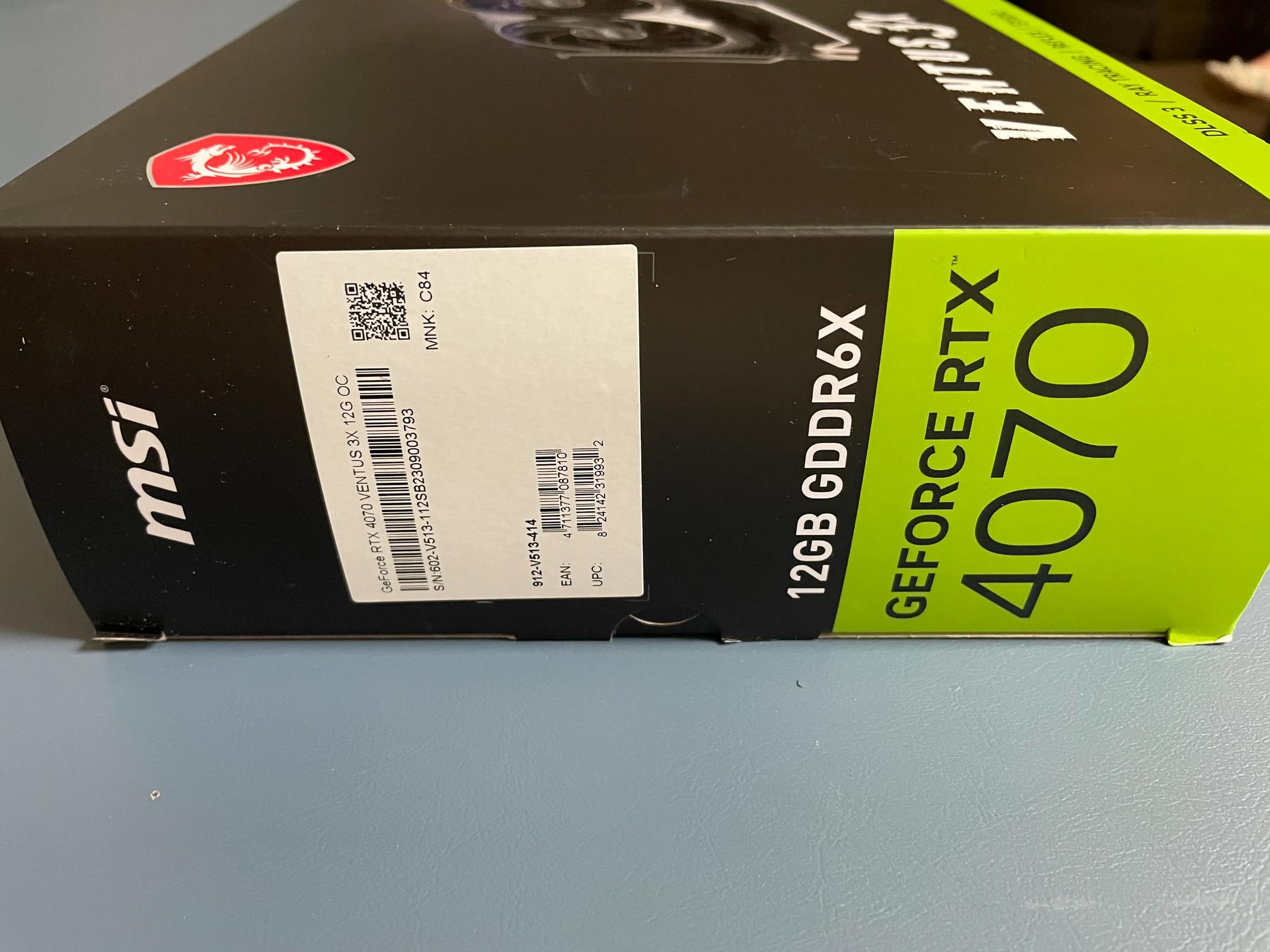LIKE NEW! MSI RTX 4070 VENTUS 3X 12G OC