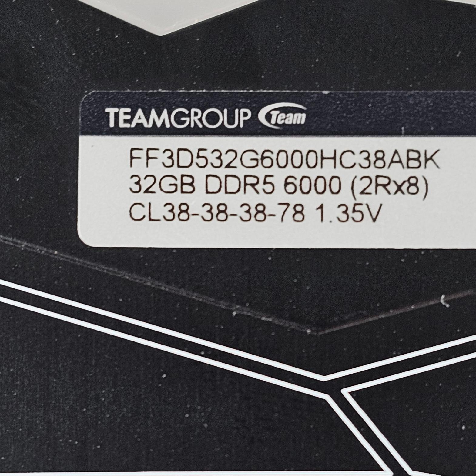 64GB DDR5 (2x32GB) CL38 6000MT/s TeamGroup T-Force Delta RGB