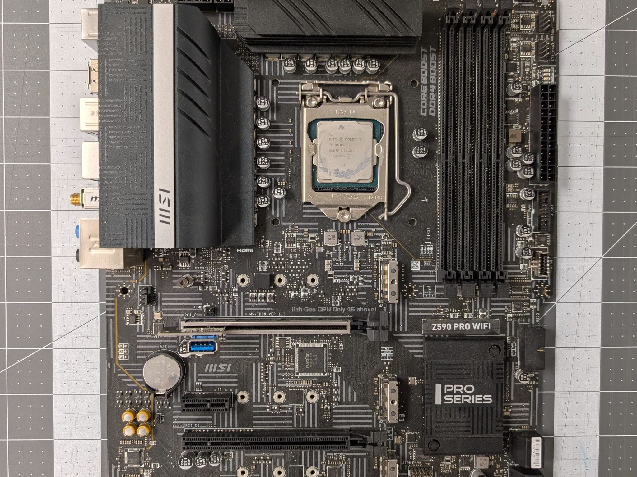 MSI Z590 PRO WIFI Motherboard W/ i3 10105 & 16GB RAM
