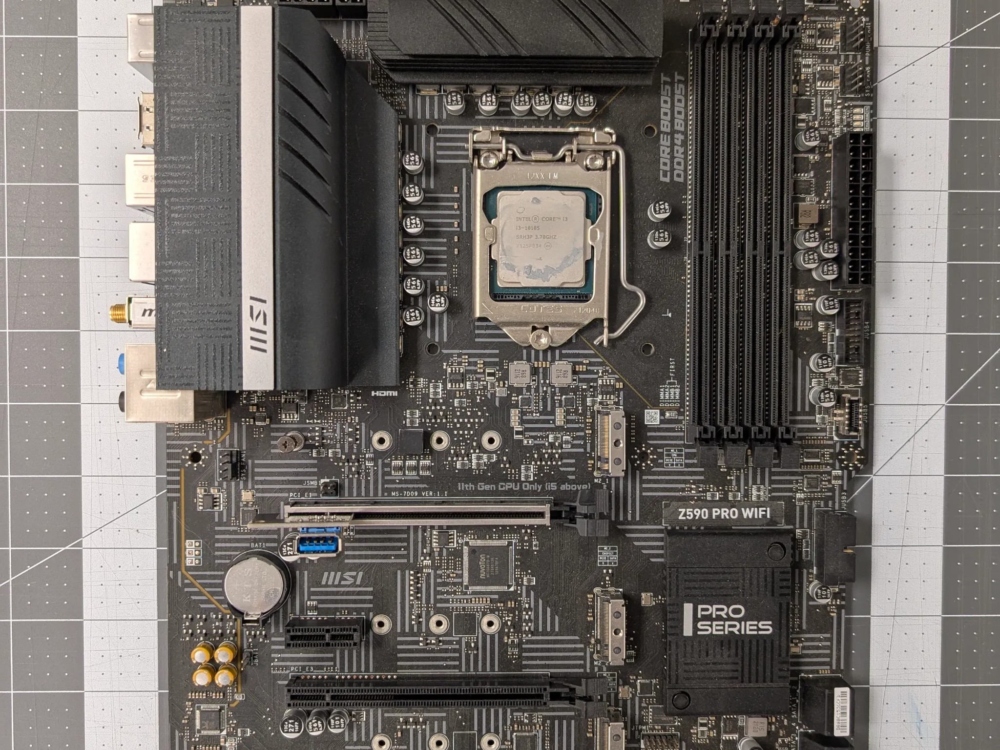MSI Z590 PRO WIFI Motherboard W/ i3 10105 & 16GB RAM