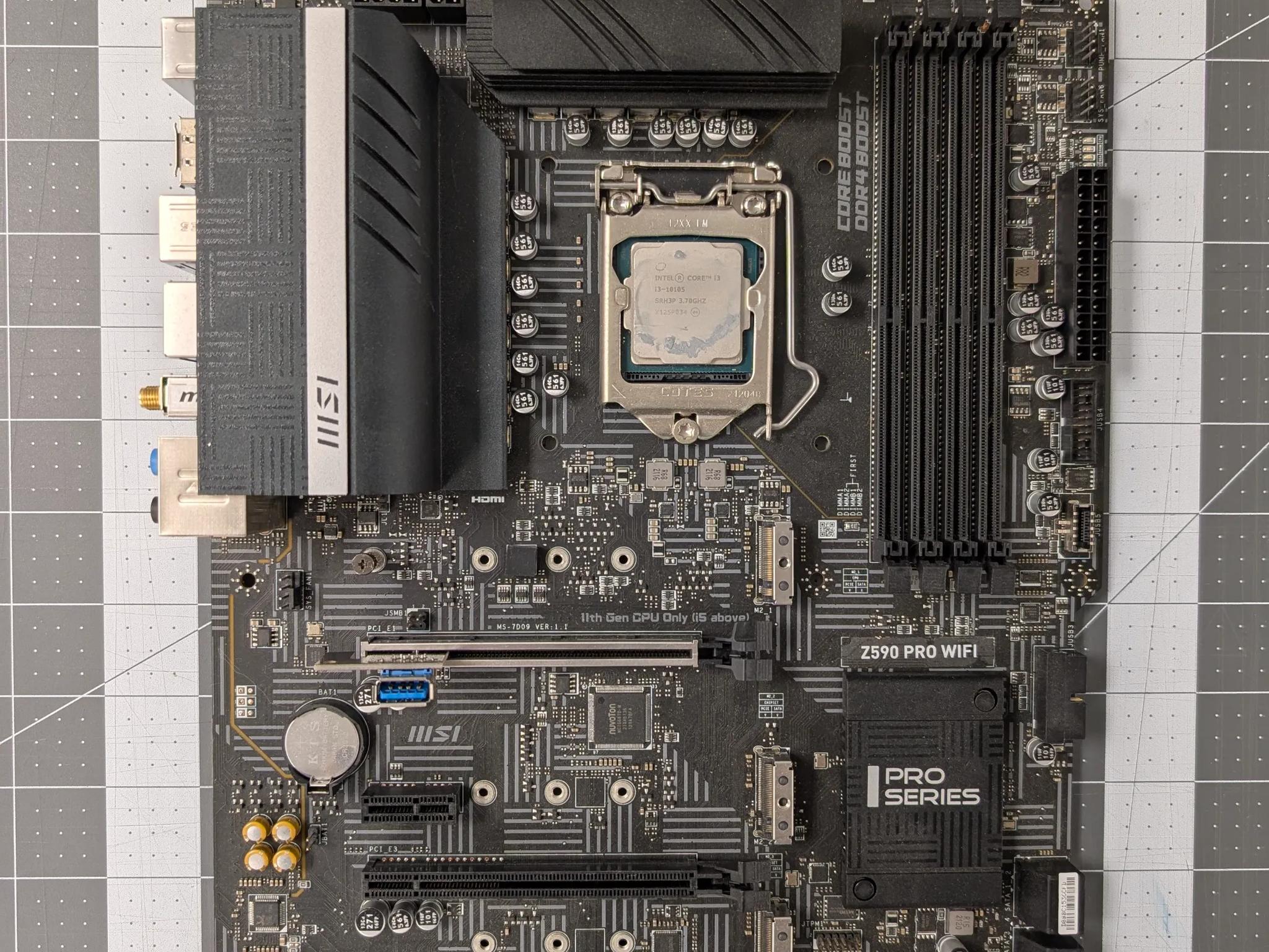 MSI Z590 PRO WIFI Motherboard W/ i3 10105 & 16GB RAM
