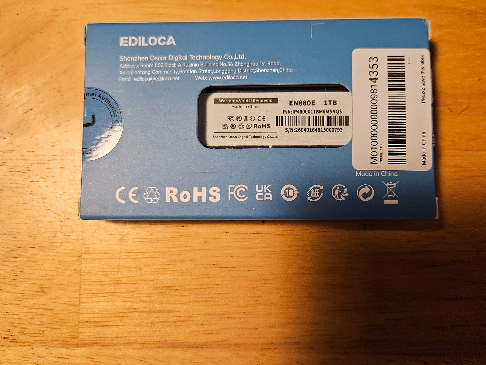 Ediloca EN 880E 1TB nvme ssd