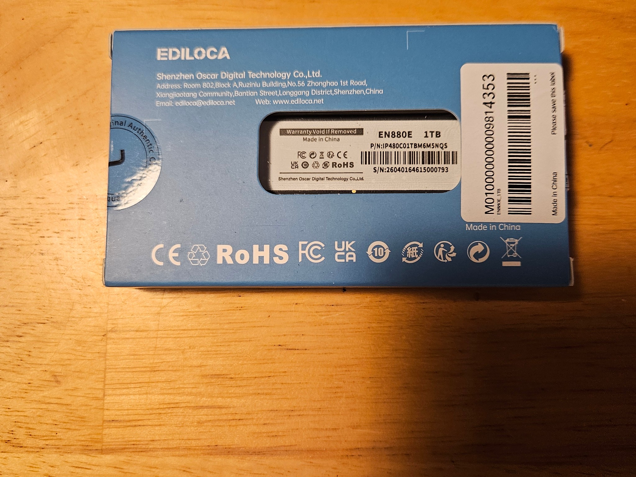 Ediloca EN 880E 1TB nvme ssd
