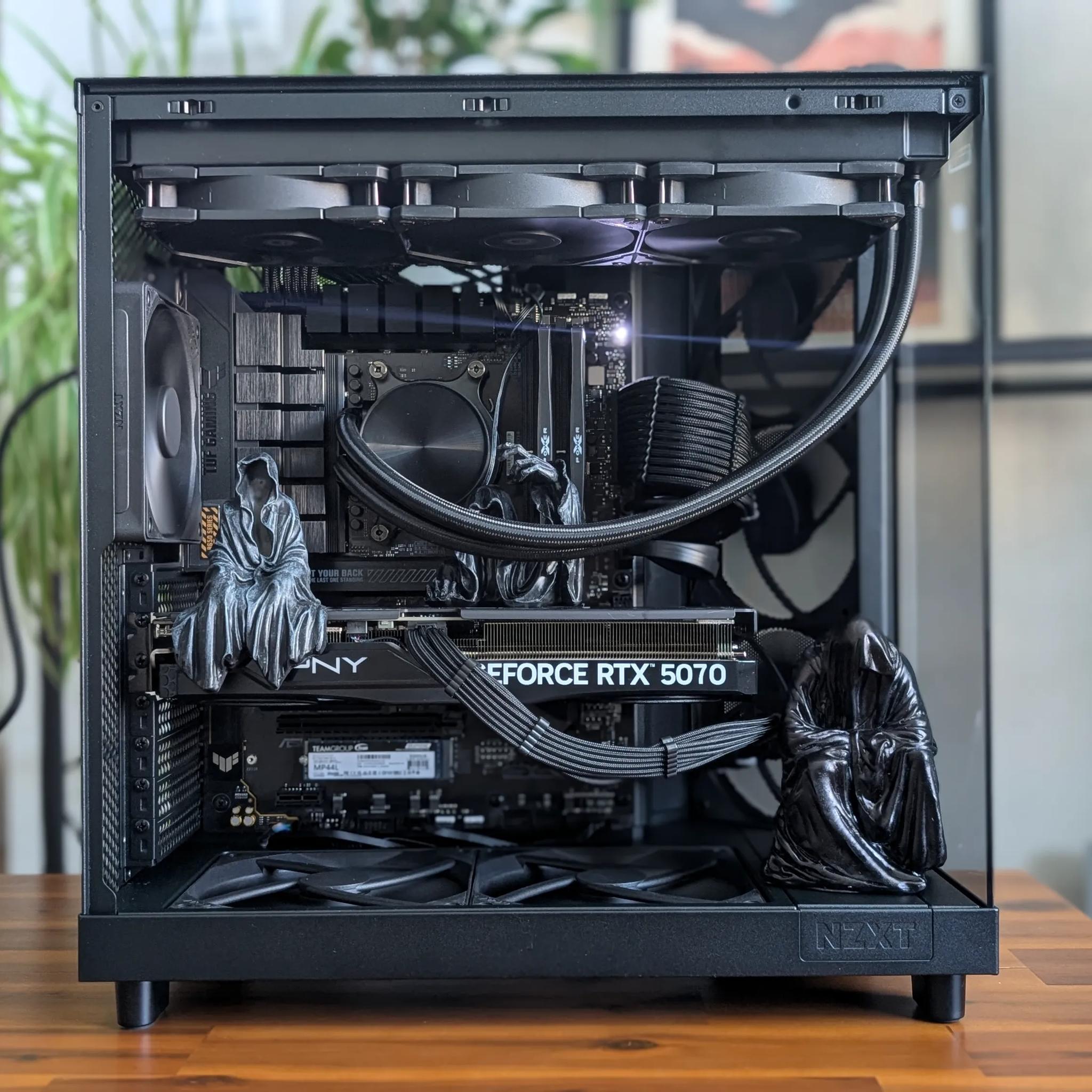 7600X3D + 5070 - Grim Reaper All Black No RGB PC - NZXT H6 Flow