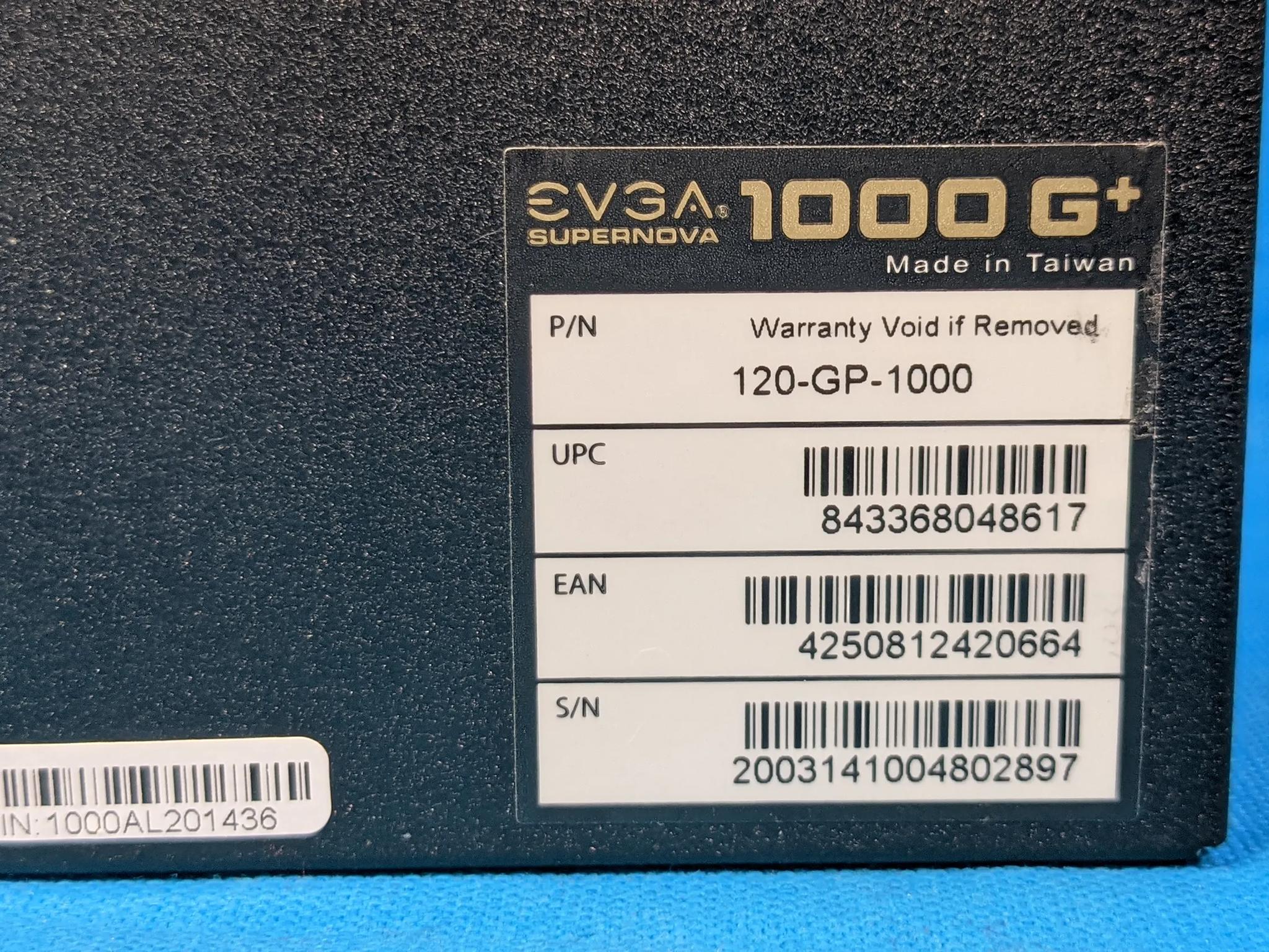 EVGA SuperNOVA 1000 G+ 1000W 80+ Gold Fully-Modular ATX Desktop PSU - 4266646745