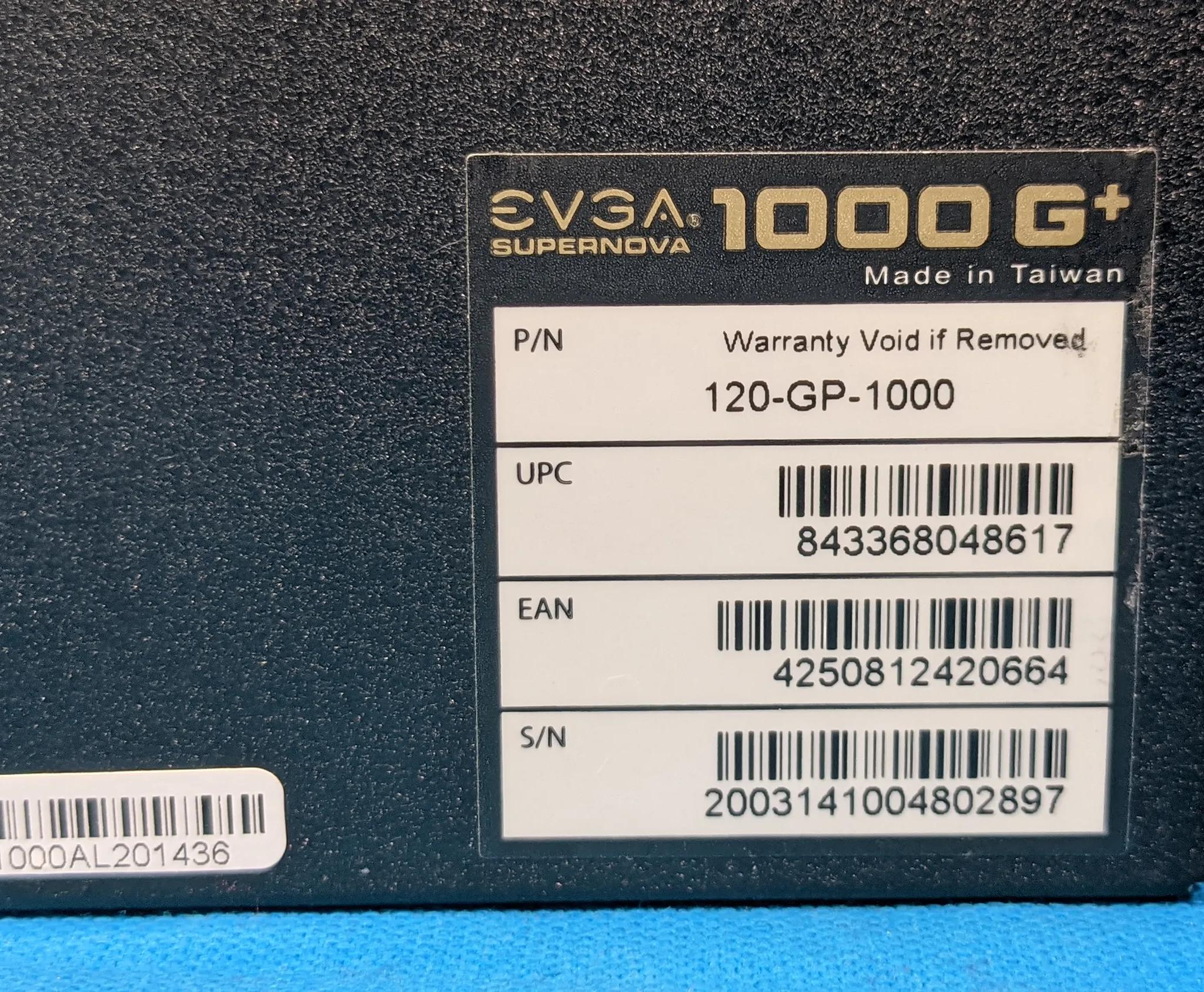 EVGA SuperNOVA 1000 G+ 1000W 80+ Gold Fully-Modular ATX Desktop PSU - 4266646745
