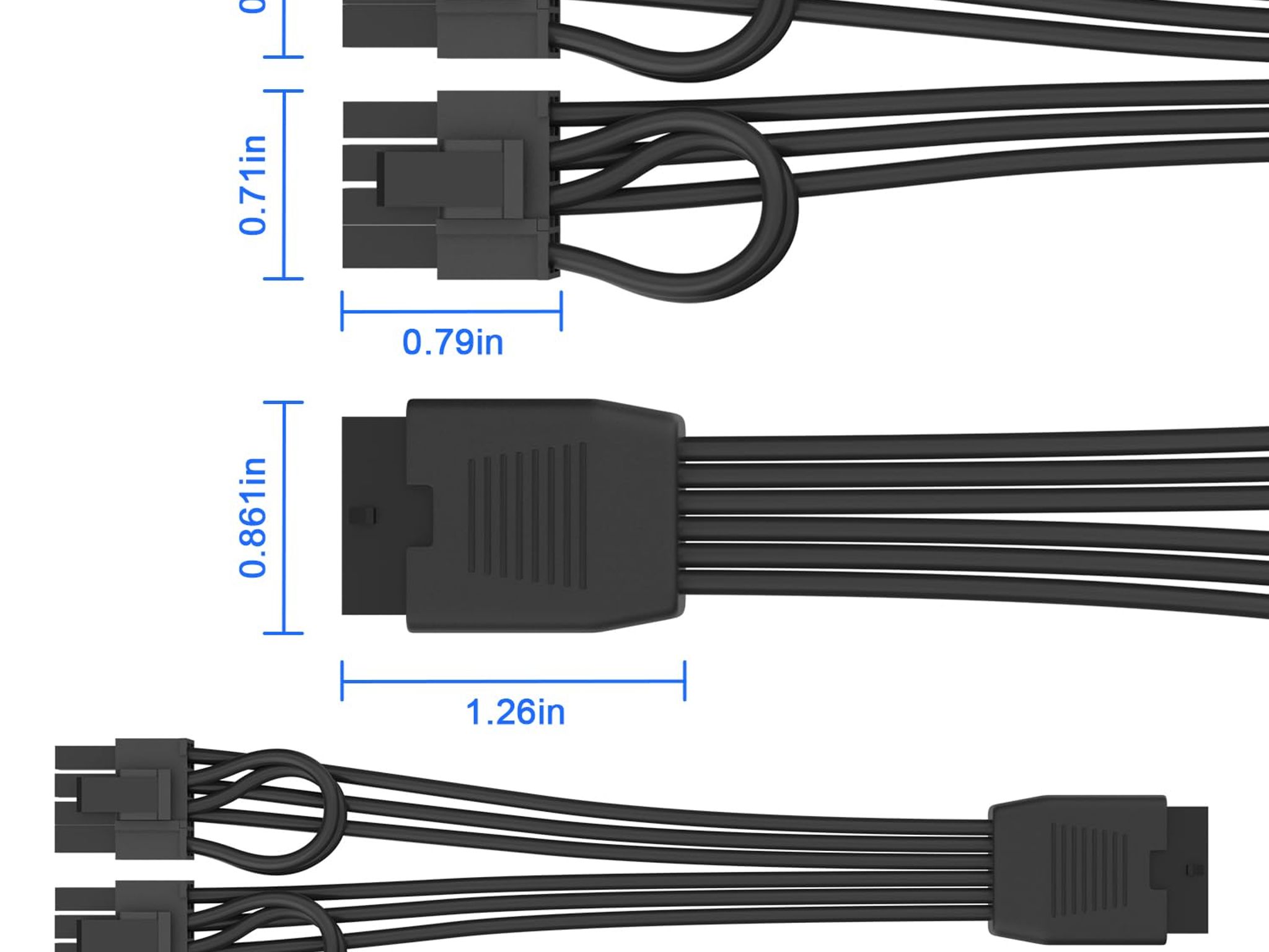 Aukuoy 12VHPWR to Dual PCIe 8-Pin Conversion Cable luxury Black