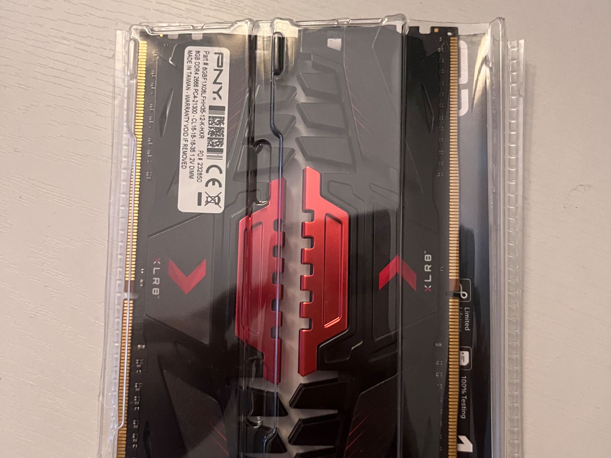 16GB PNY 2666 MHZ RAM (2x8gb dual channel)