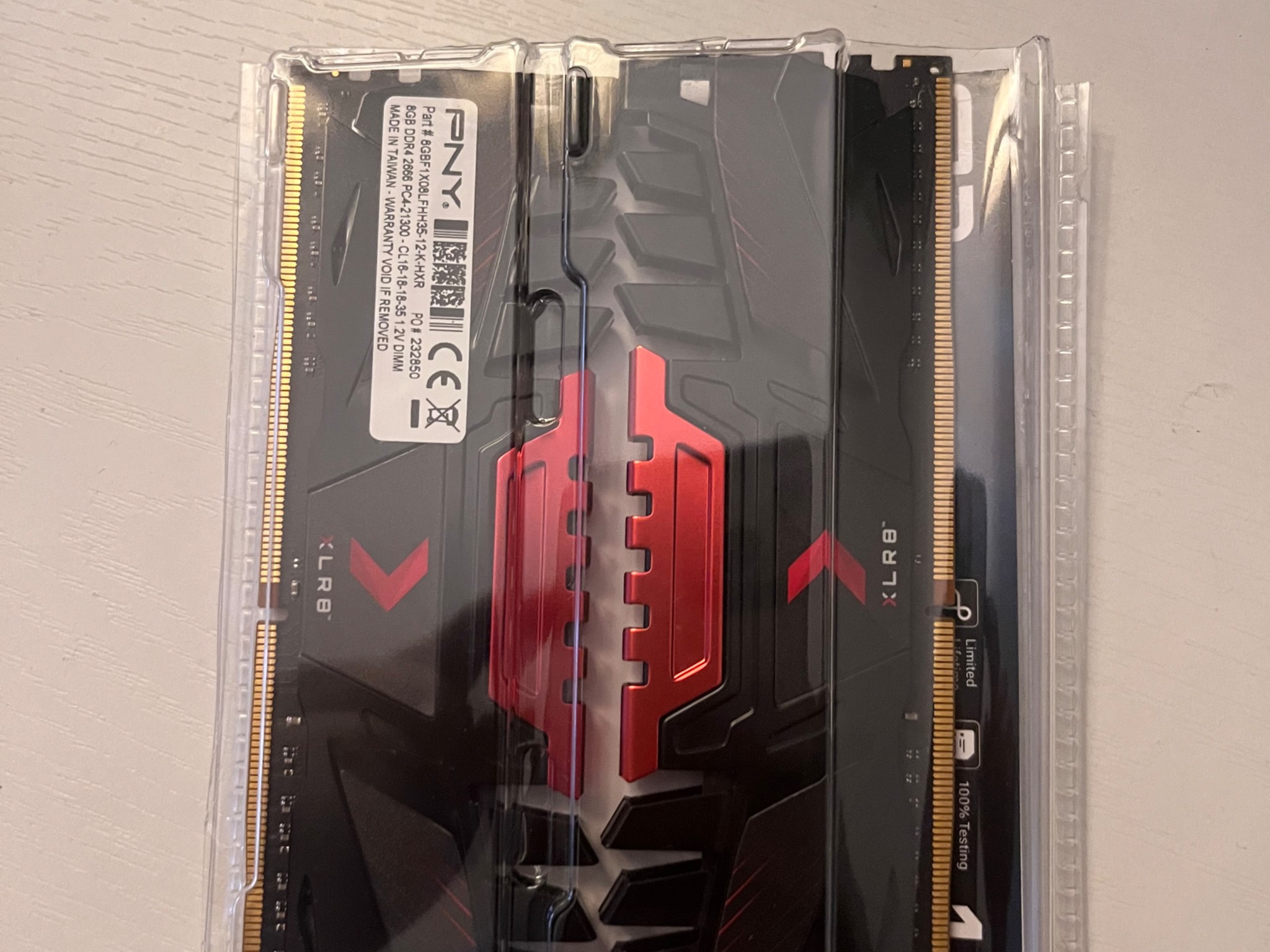 16GB PNY 2666 MHZ RAM (2x8gb dual channel)