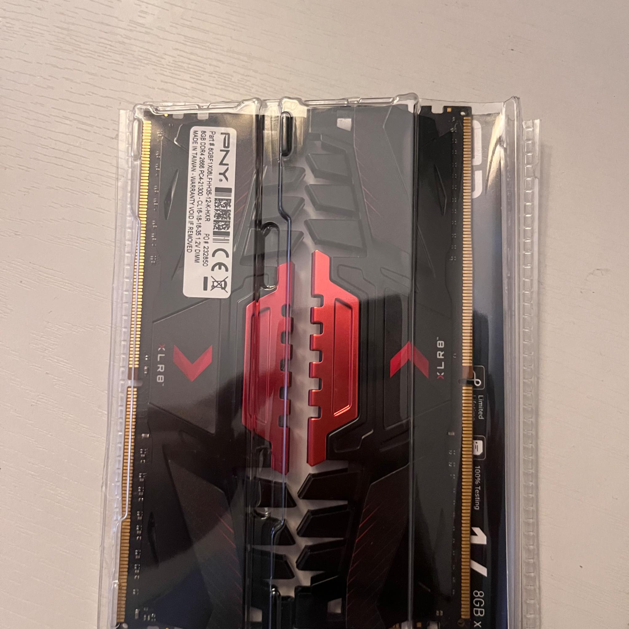 16GB PNY 2666 MHZ RAM (2x8gb dual channel)