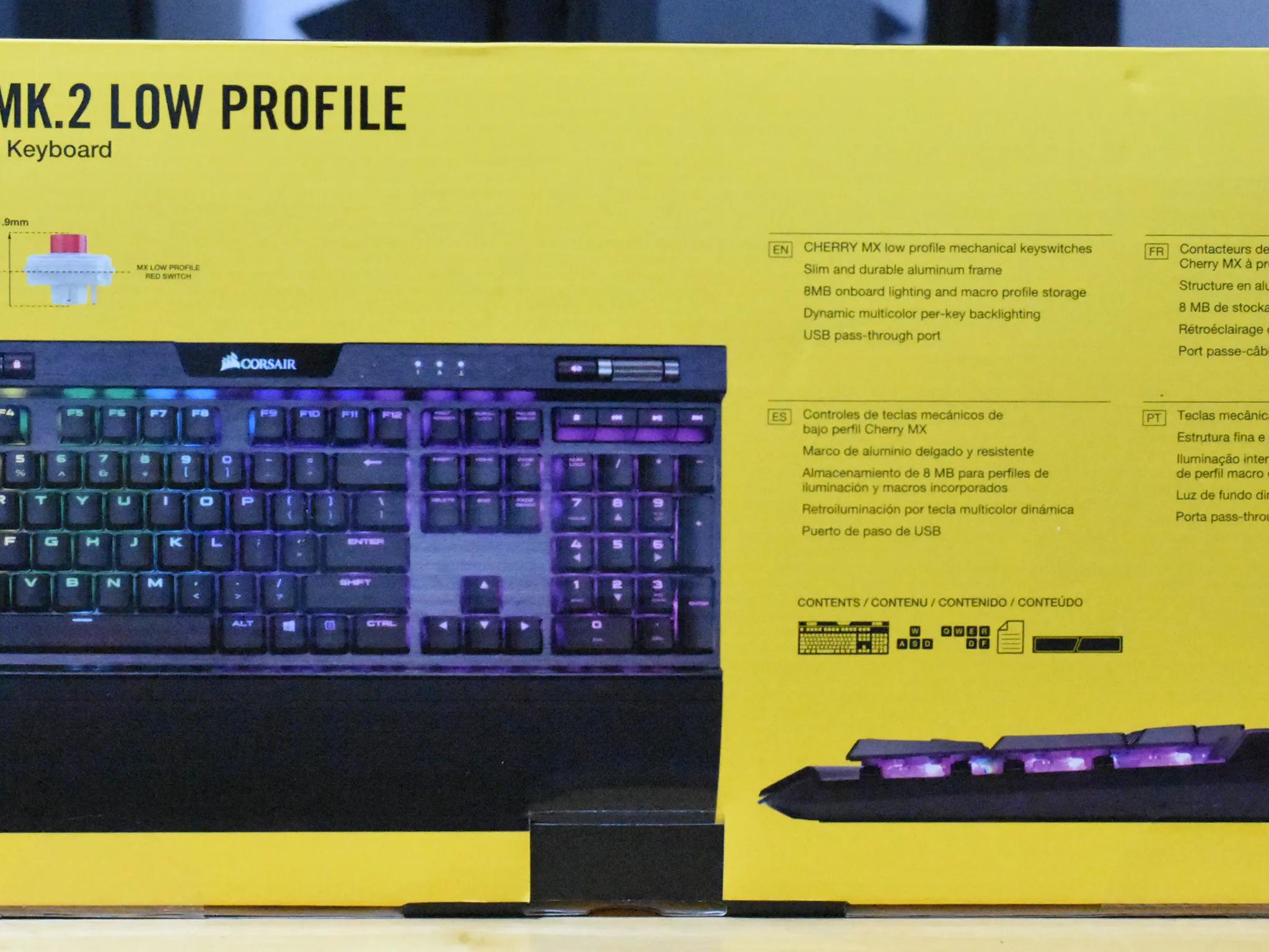 Corsair K70 RGB Dual USB Type-A Port MK.2 Low Profile Wired Gaming Keyboard