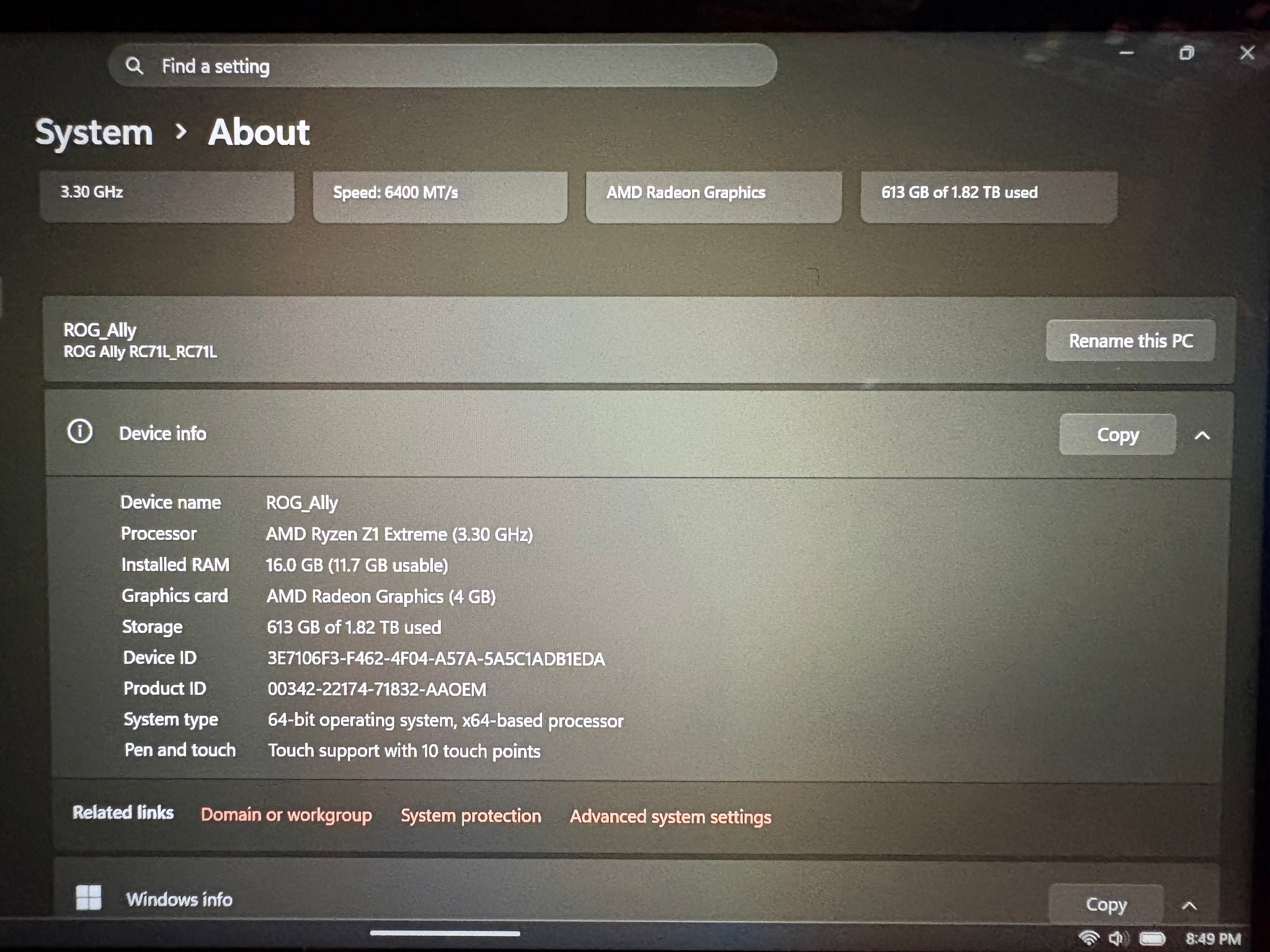 ASUS ROG Ally Z1 Extreme 16GB RAM 2TB SSD w/ ROG Cetra BT Earbuds