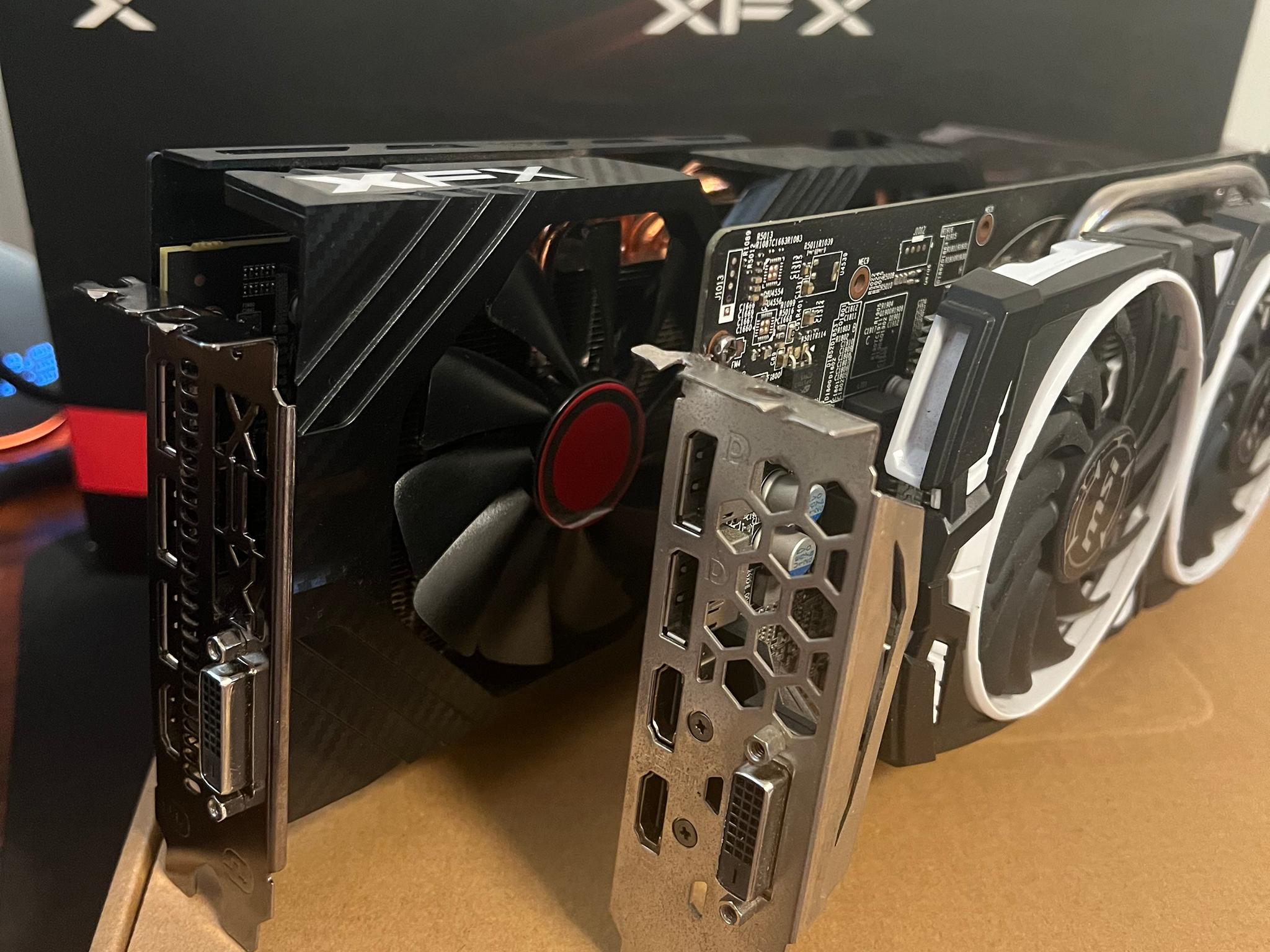 (2PACK) XFX RX 580 8GB + MSI RX 580 4GB AMD RADEON GAMING GRAPHICS CARD