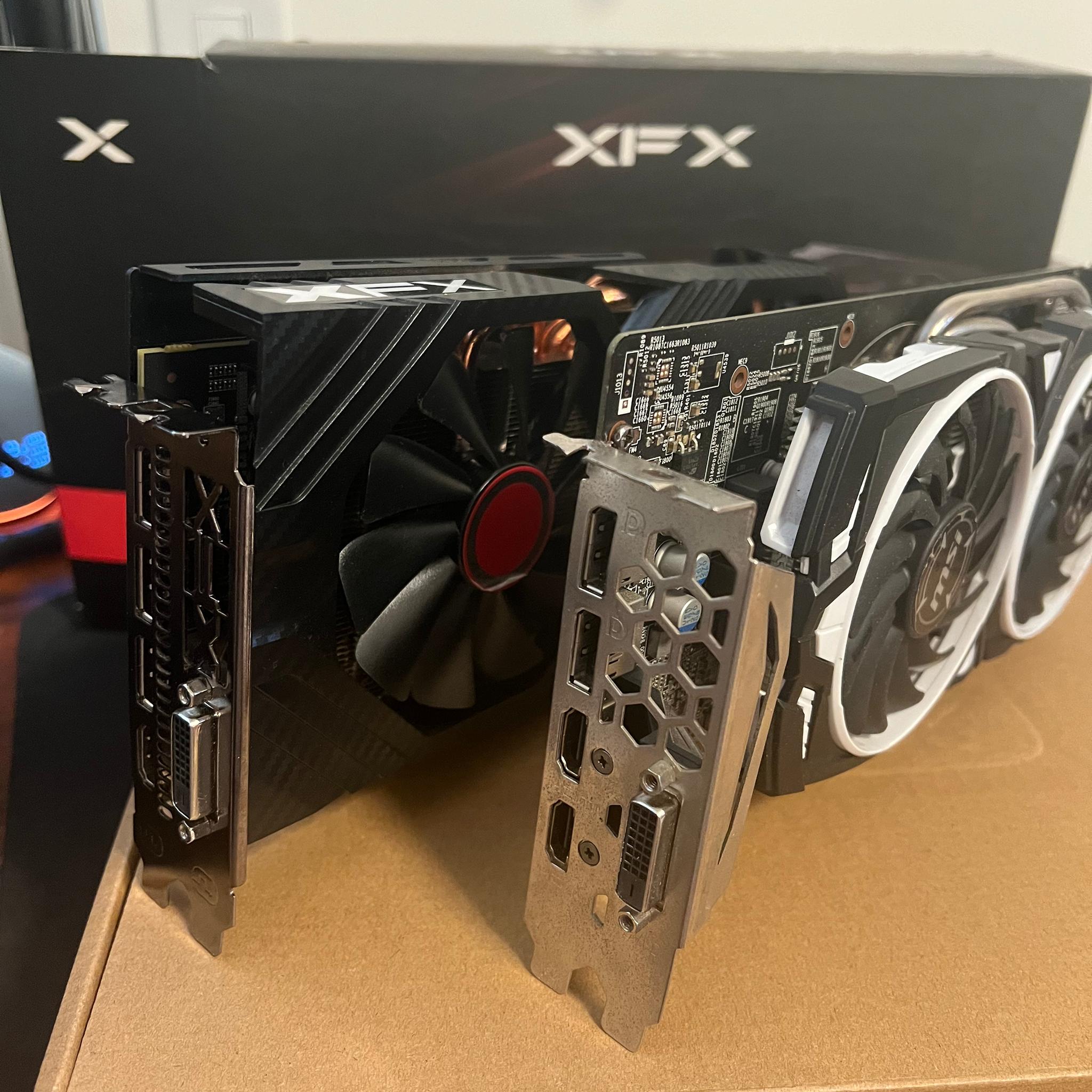 (2PACK) XFX RX 580 8GB + MSI RX 580 4GB AMD RADEON GAMING GRAPHICS CARD
