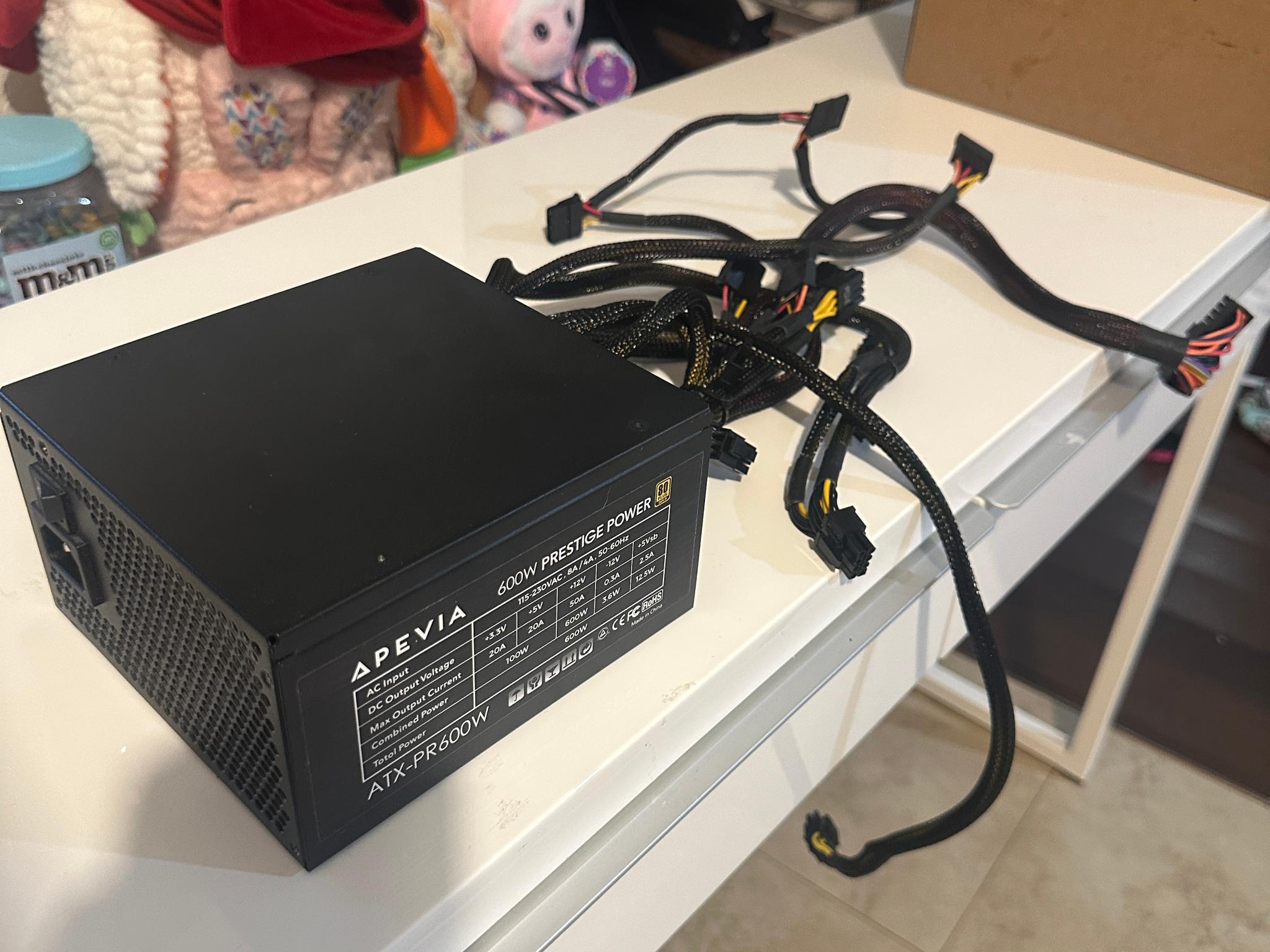 🌟 Gold Rated 600w Apevia Power Supply 🌟 Fully Tested & Ready to Use