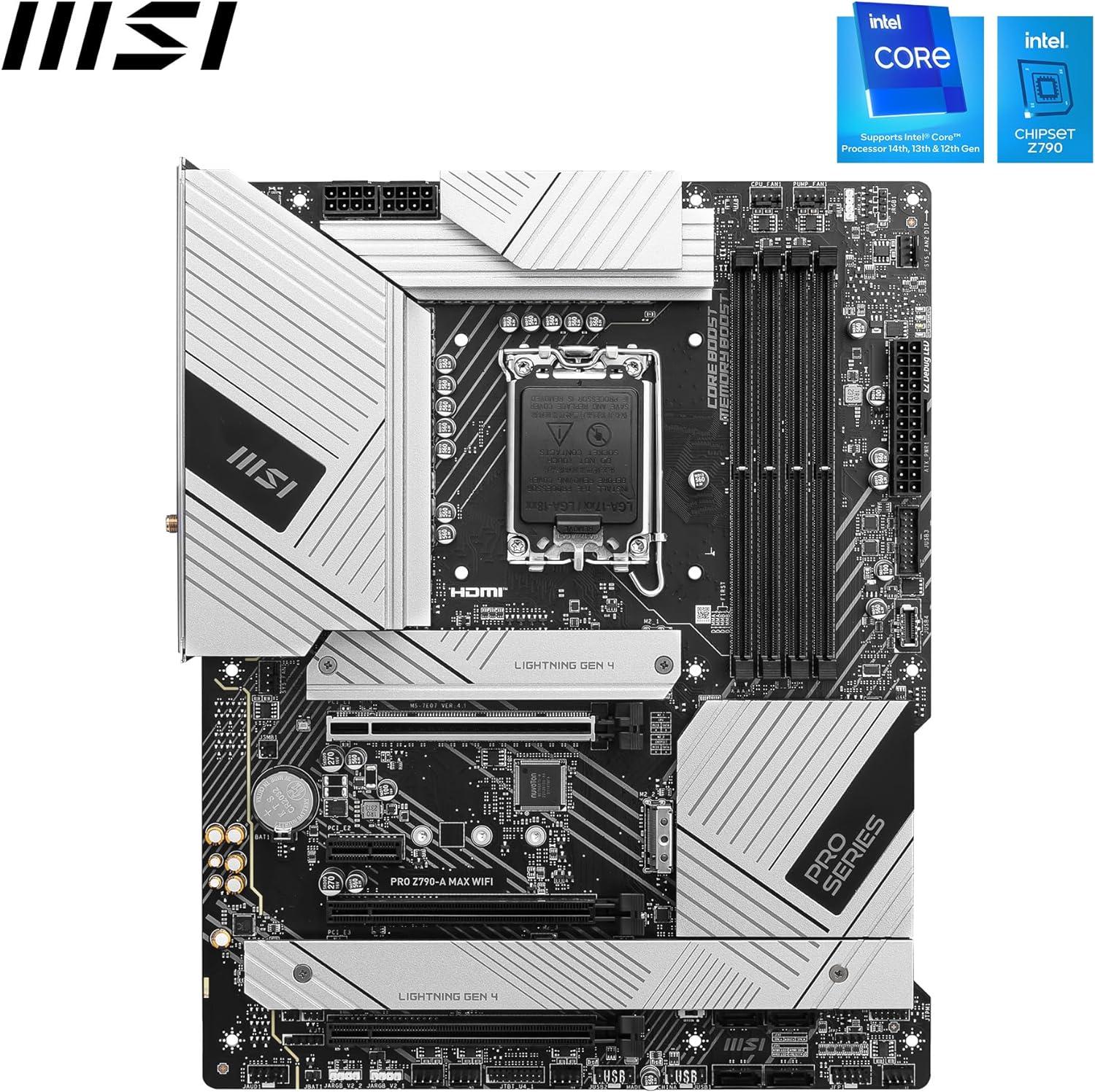 MSI PRO Z790-A MAX WIFI Intel LGA 1700 Z790 ATX M.2 Desktop Motherboard A